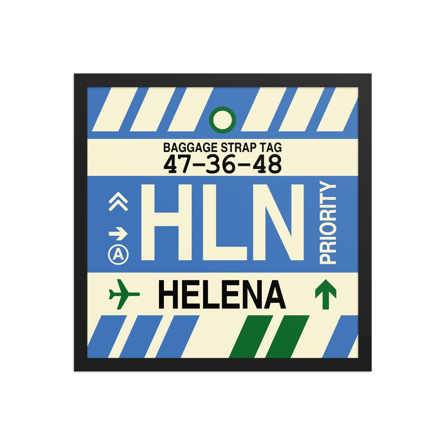 HLN Helena Framed Print • Jet Age Baggage Tag Design • YHM Designs - Image 05