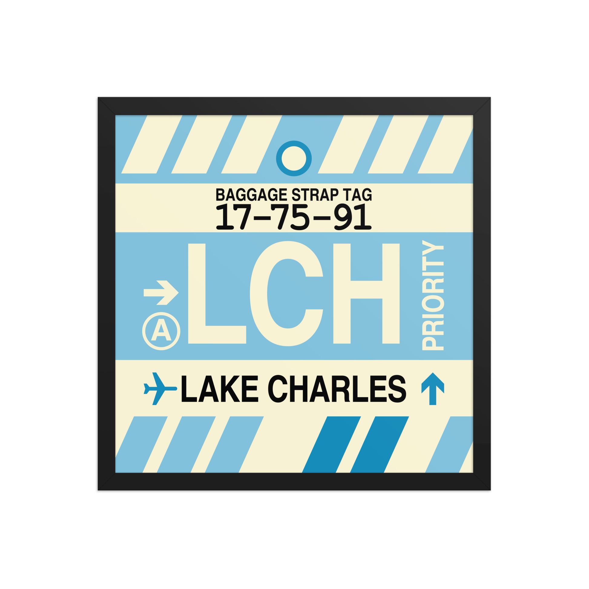 LCH Lake Charles Framed Print • Jet Age Baggage Tag Design • YHM Designs - Image 05