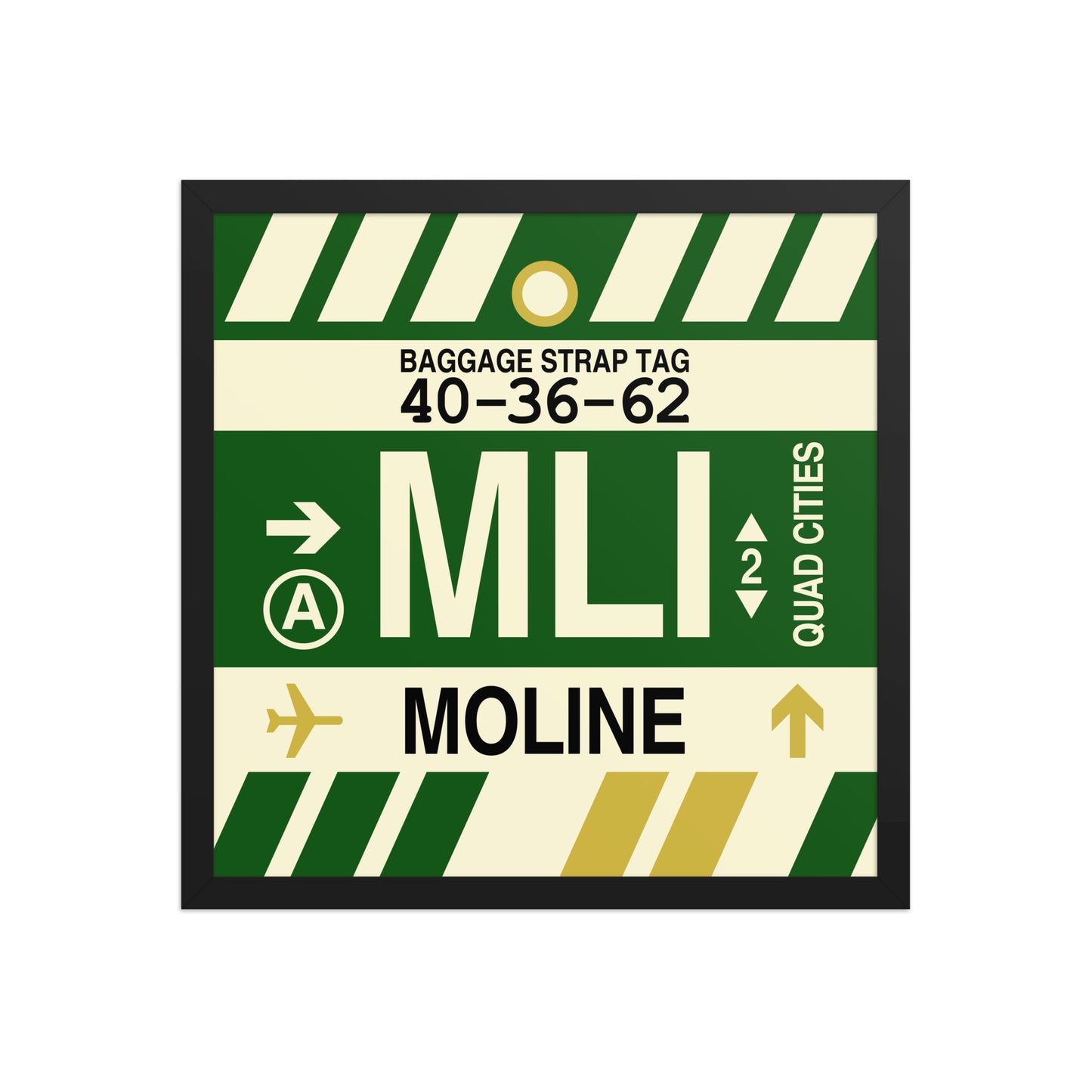 MLI Moline Framed Print • Jet Age Baggage Tag Design • YHM Designs - Image 05