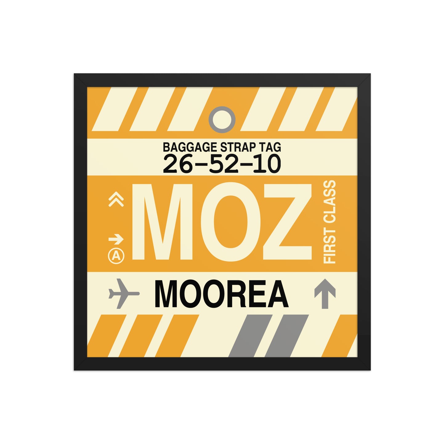 MOZ Moorea Framed Print • Jet Age Baggage Tag Design • YHM Designs - Image 05