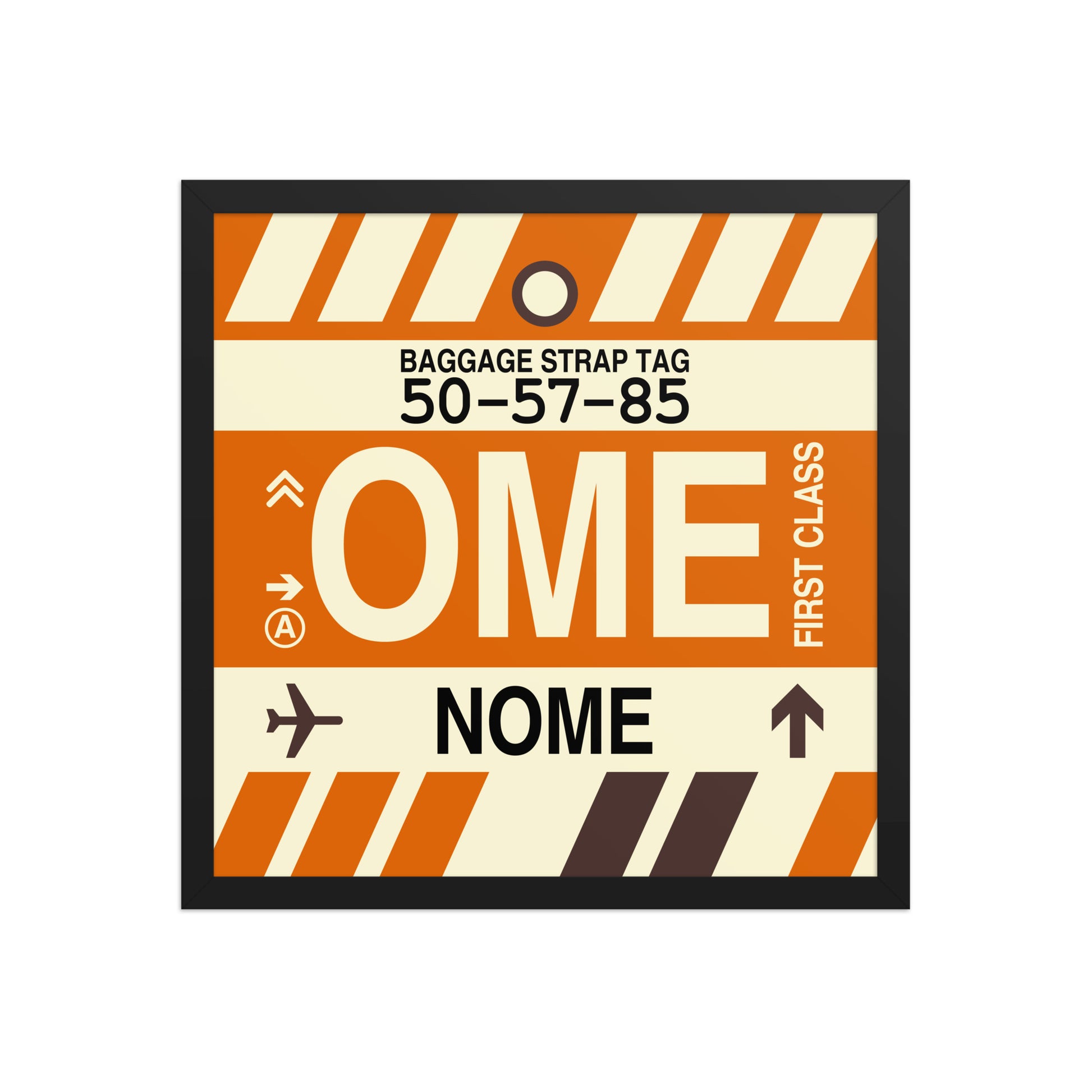 OME Nome Framed Print • Jet Age Baggage Tag Design • YHM Designs - Image 05