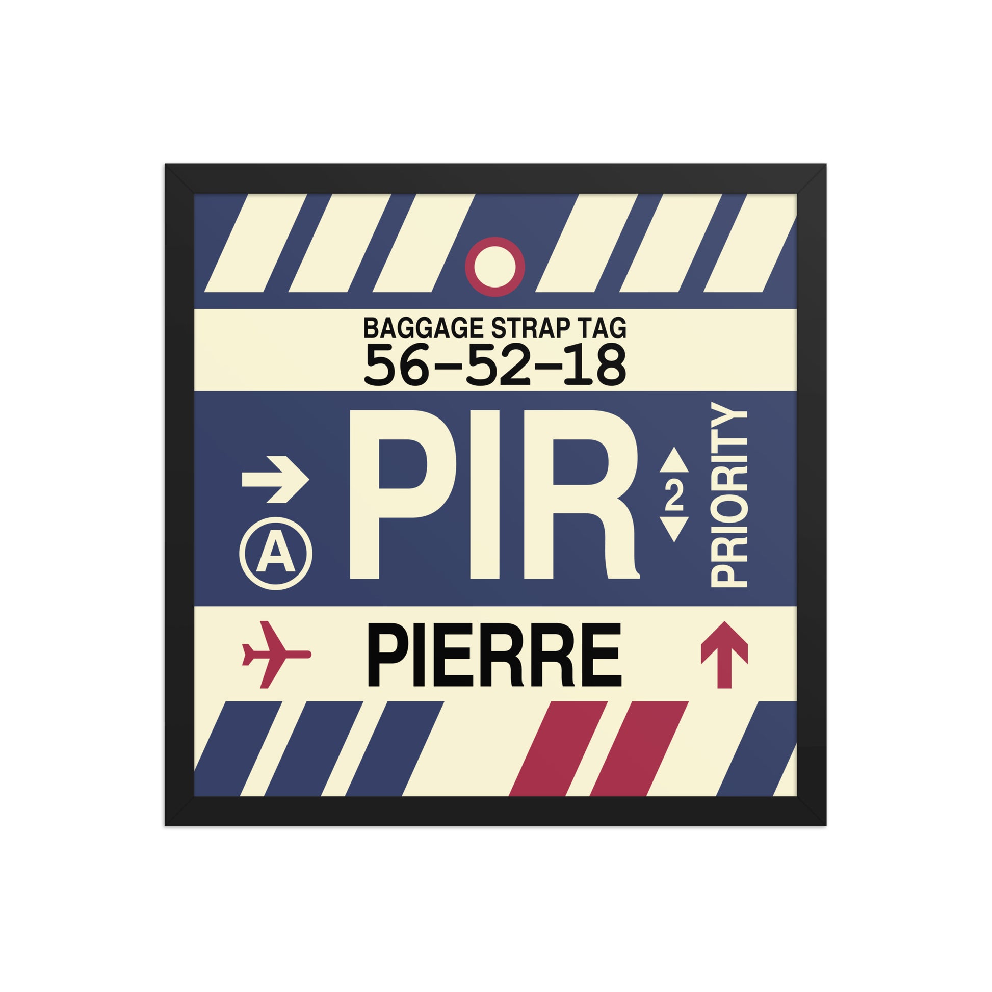 PIR Pierre Framed Print • Jet Age Baggage Tag Design • YHM Designs - Image 05