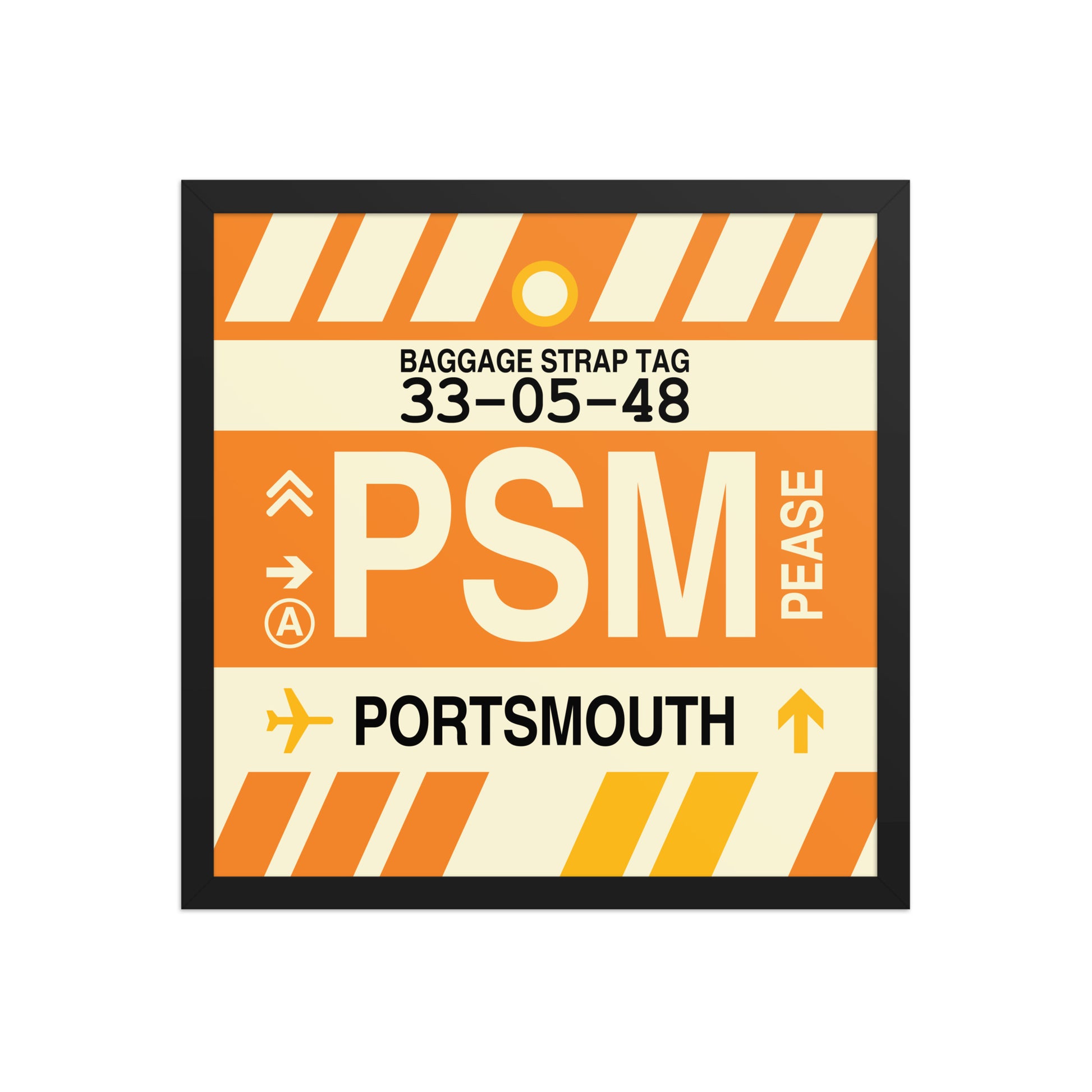 PSM Portsmouth Framed Print • Jet Age Baggage Tag Design • YHM Designs - Image 05