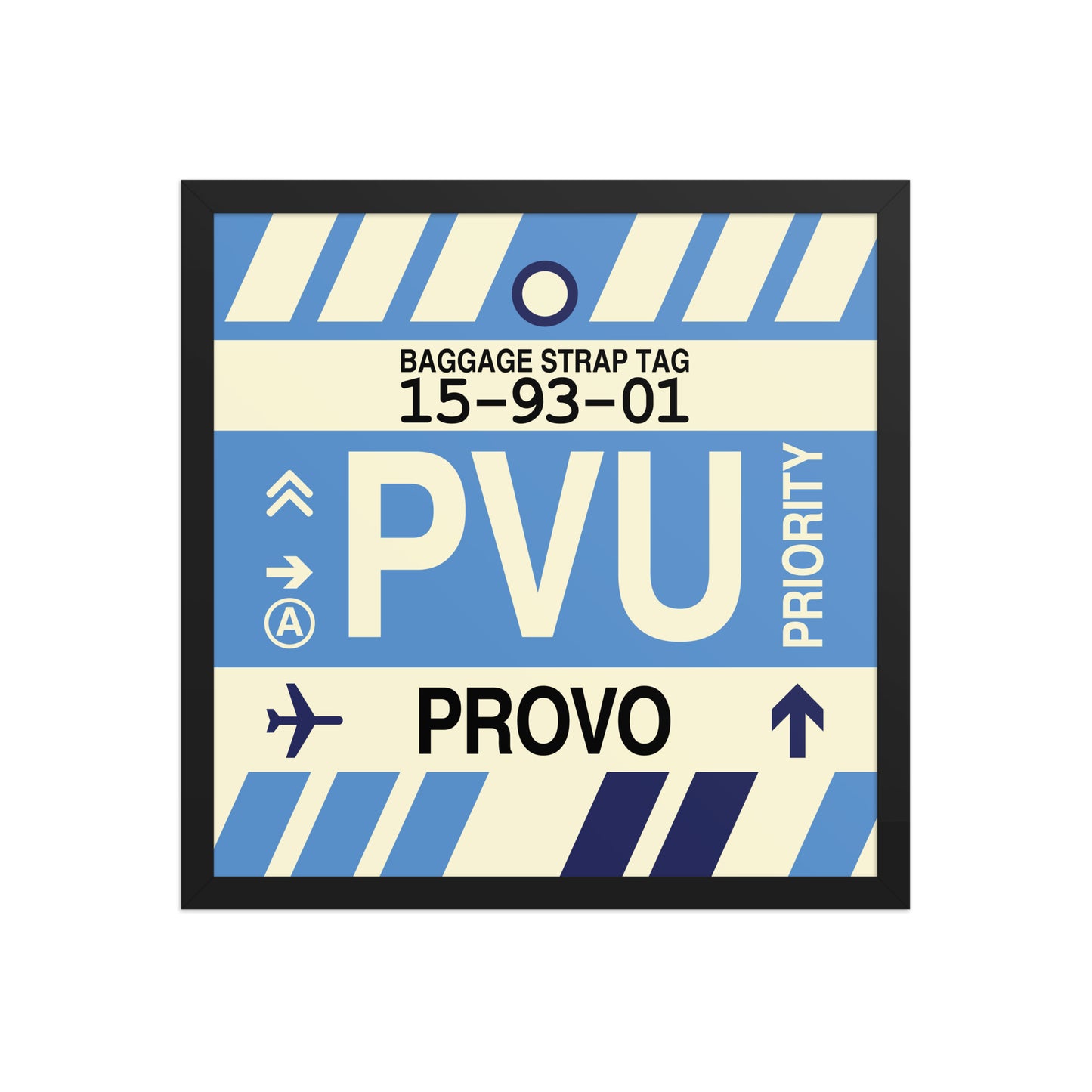 PVU Provo Framed Print • Jet Age Baggage Tag Design • YHM Designs - Image 05