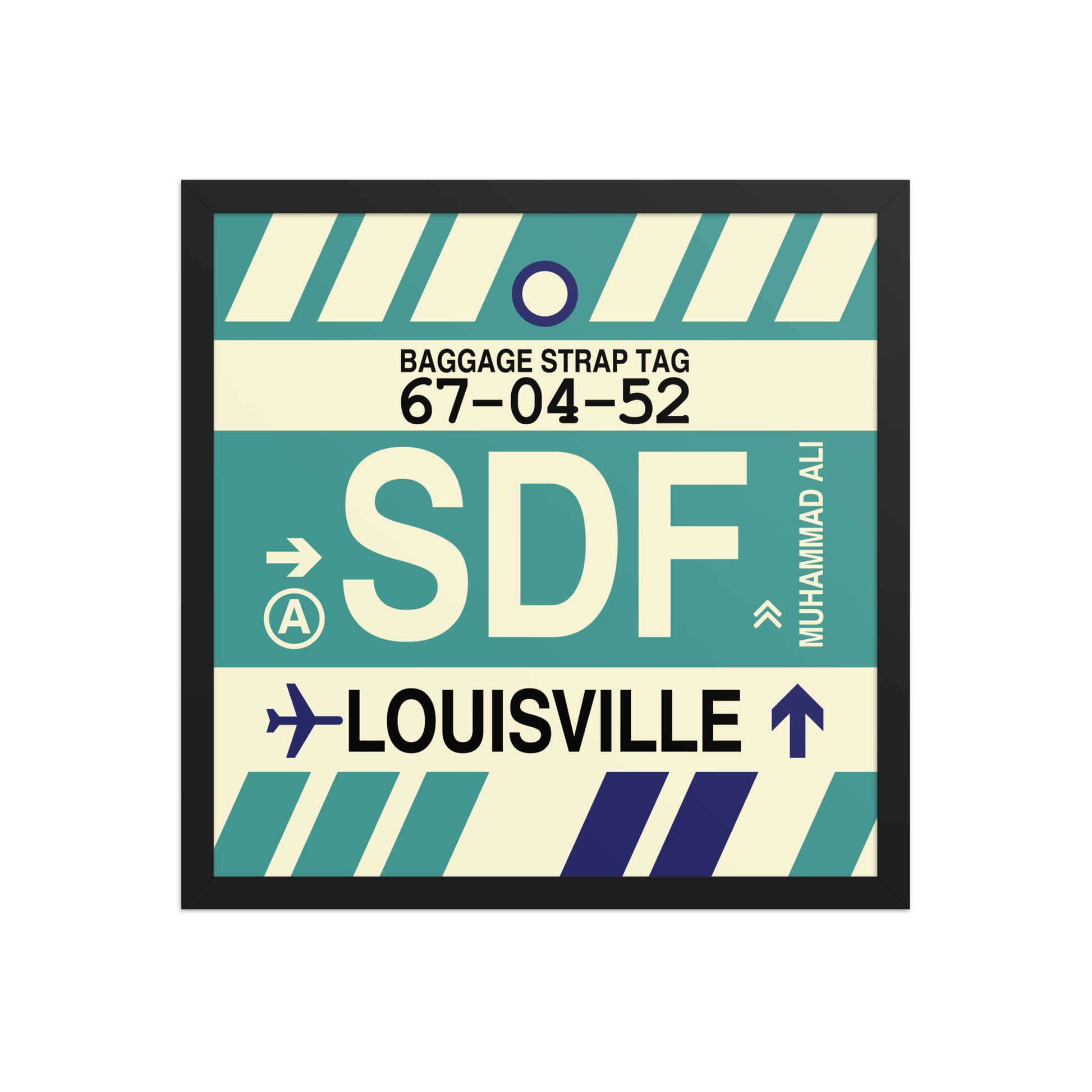SDF Louisville Framed Print • Jet Age Baggage Tag Design • YHM Designs - Image 05