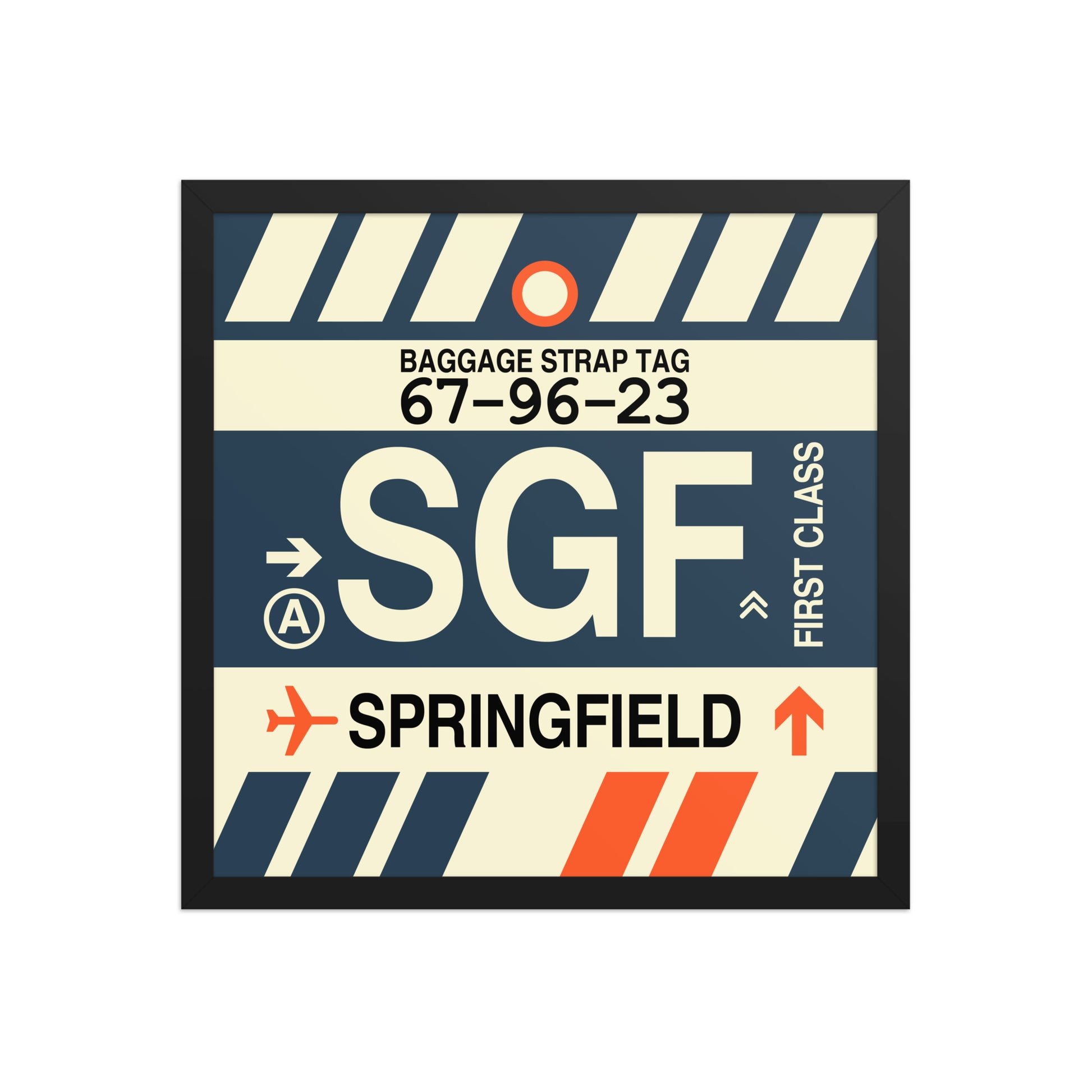SGF Springfield Framed Print • Jet Age Baggage Tag Design • YHM Designs - Image 05