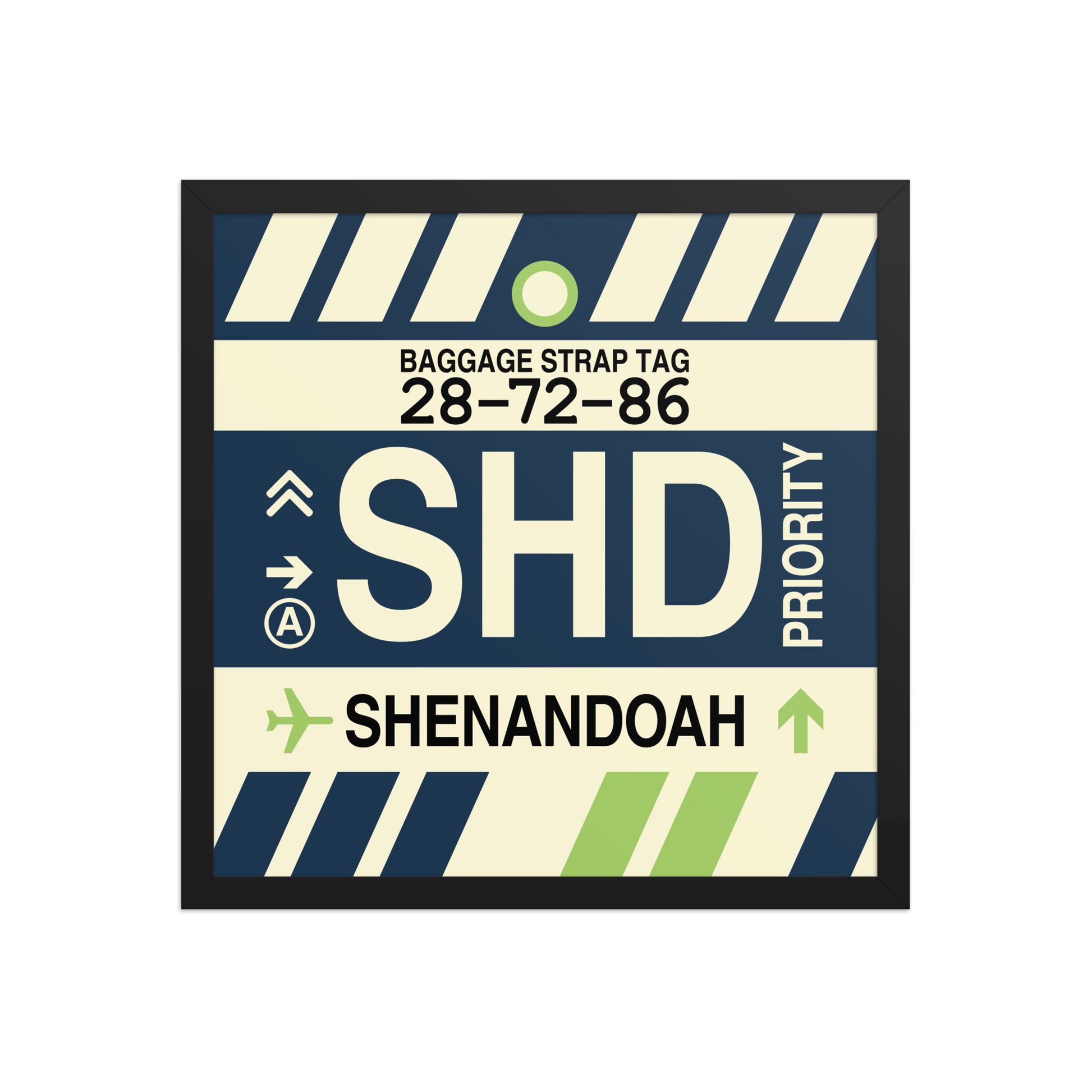 SHD Shenandoah Valley Framed Print • Jet Age Baggage Tag Design • YHM Designs - Image 05