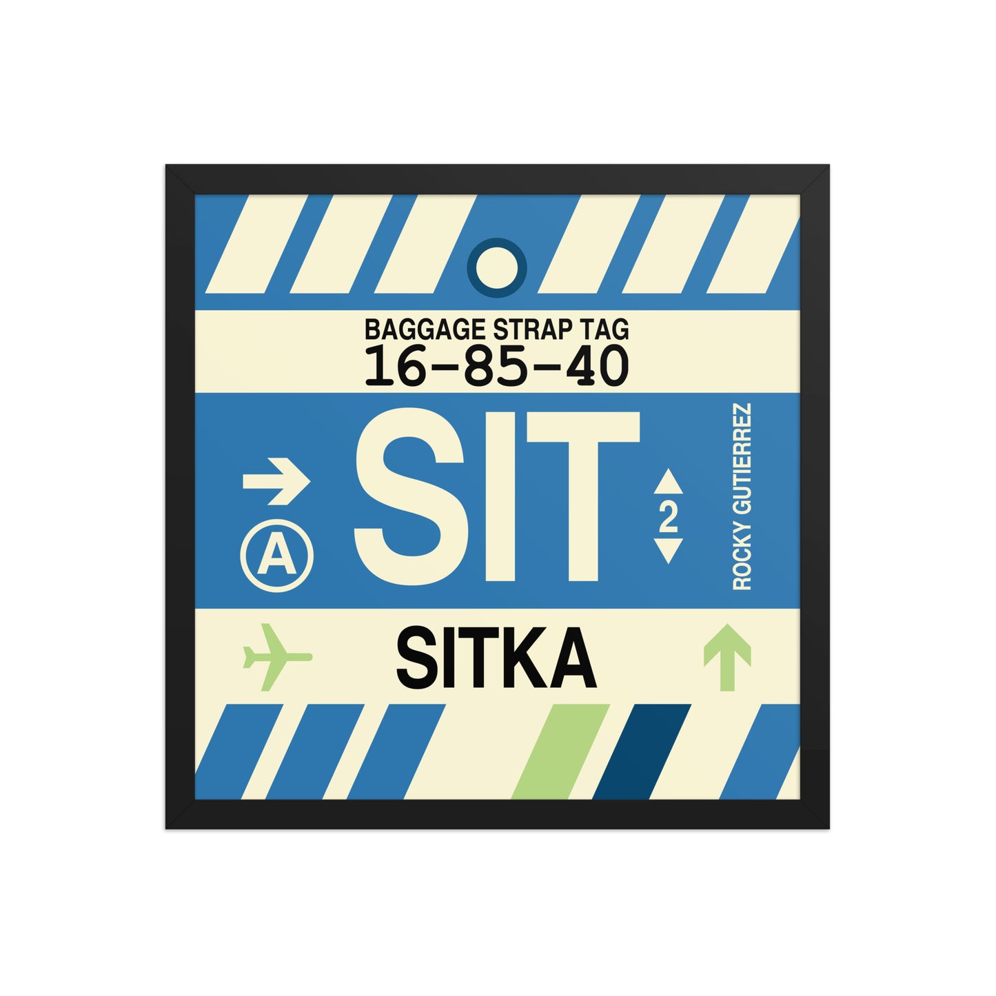 SIT Sitka Framed Print • Jet Age Baggage Tag Design • YHM Designs - Image 05