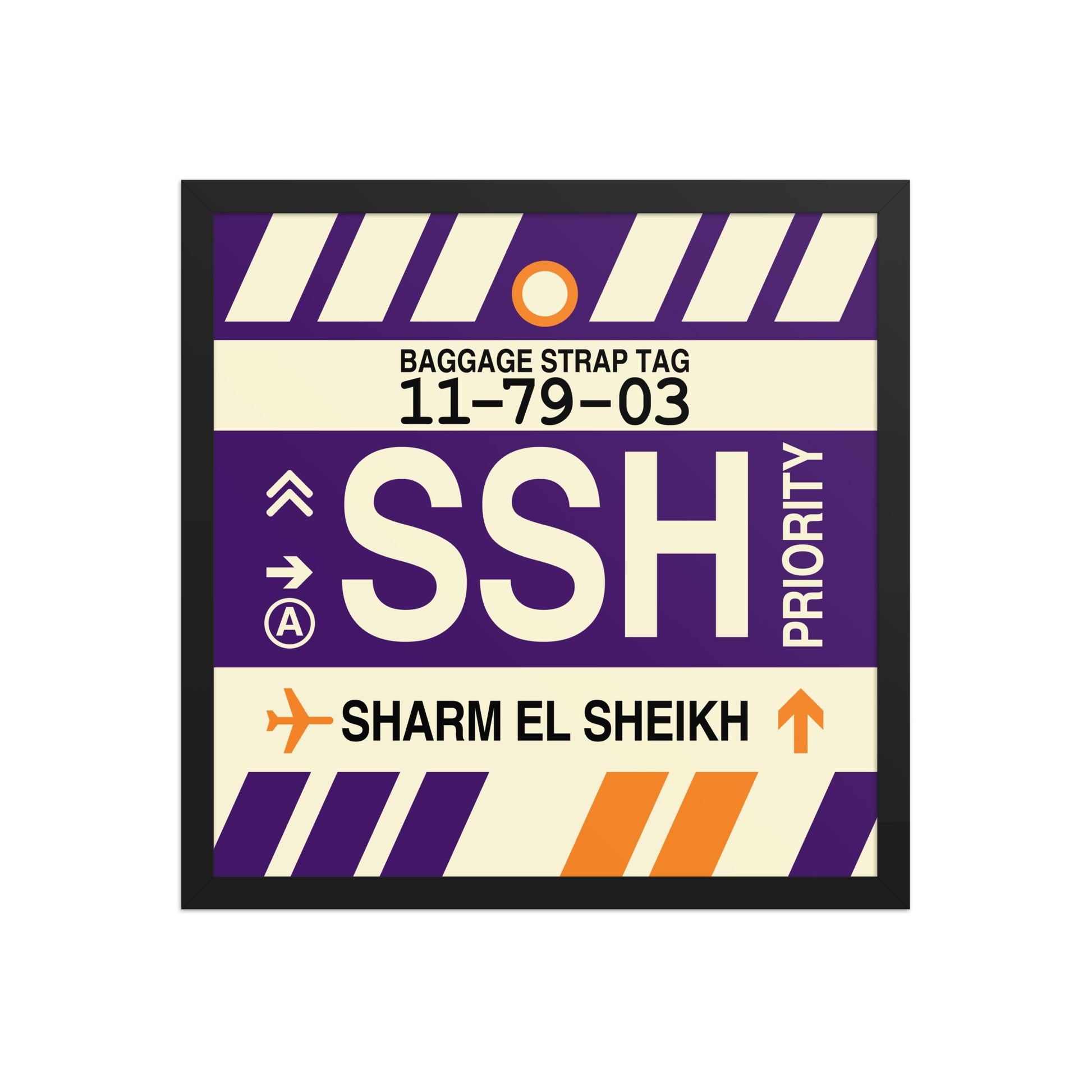 SSH Sharm el-Sheikh Framed Print • Jet Age Baggage Tag Design • YHM Designs - Image 05
