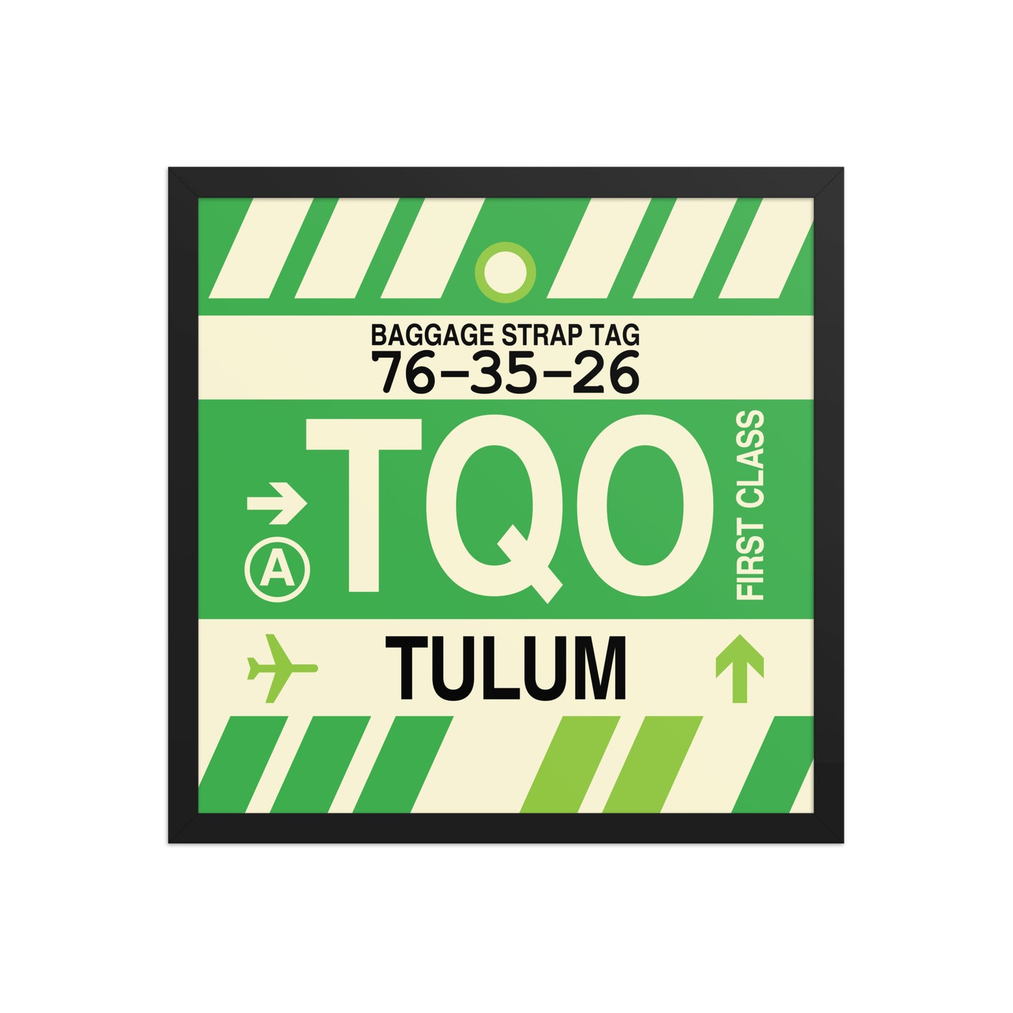 TQO Tulum Framed Print • Jet Age Baggage Tag Design • YHM Designs - Image 05