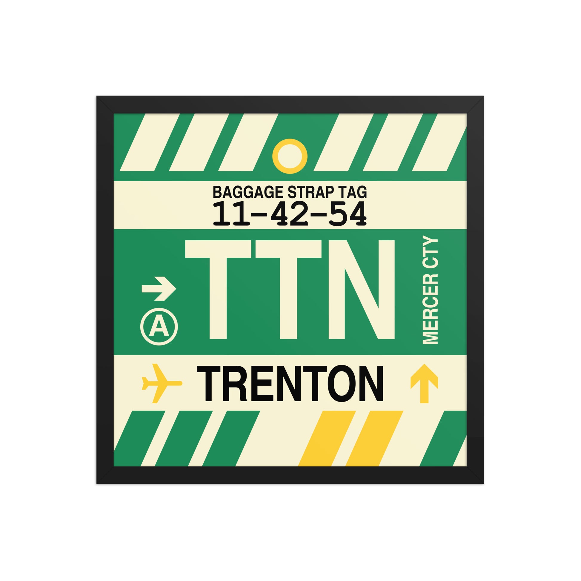 TTN Trenton Framed Print • Jet Age Baggage Tag Design • YHM Designs - Image 05