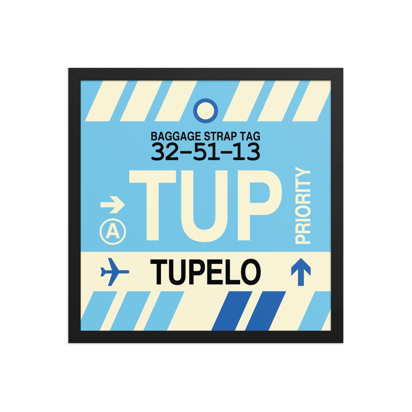 TUP Tupelo Framed Print • Jet Age Baggage Tag Design • YHM Designs - Image 05