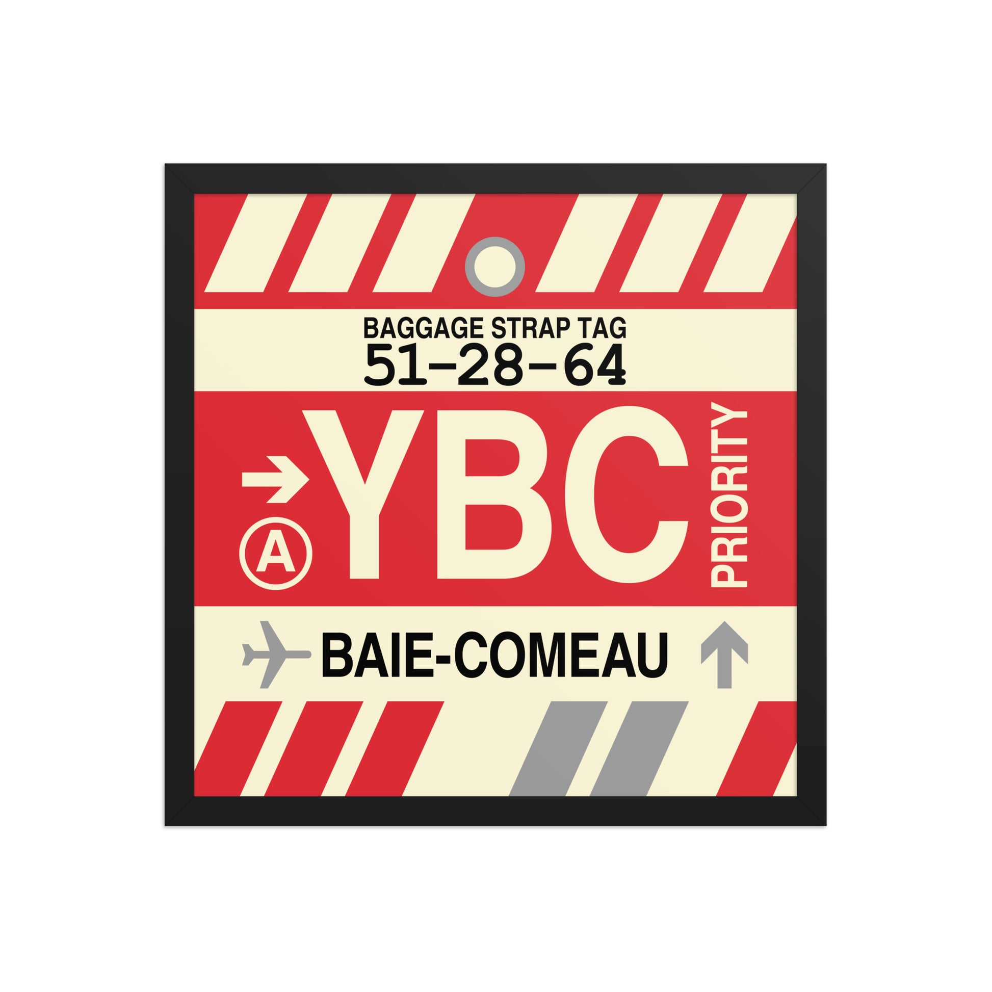 YBC Baie-Comeau Framed Print • Jet Age Baggage Tag Design • YHM Designs - Image 05