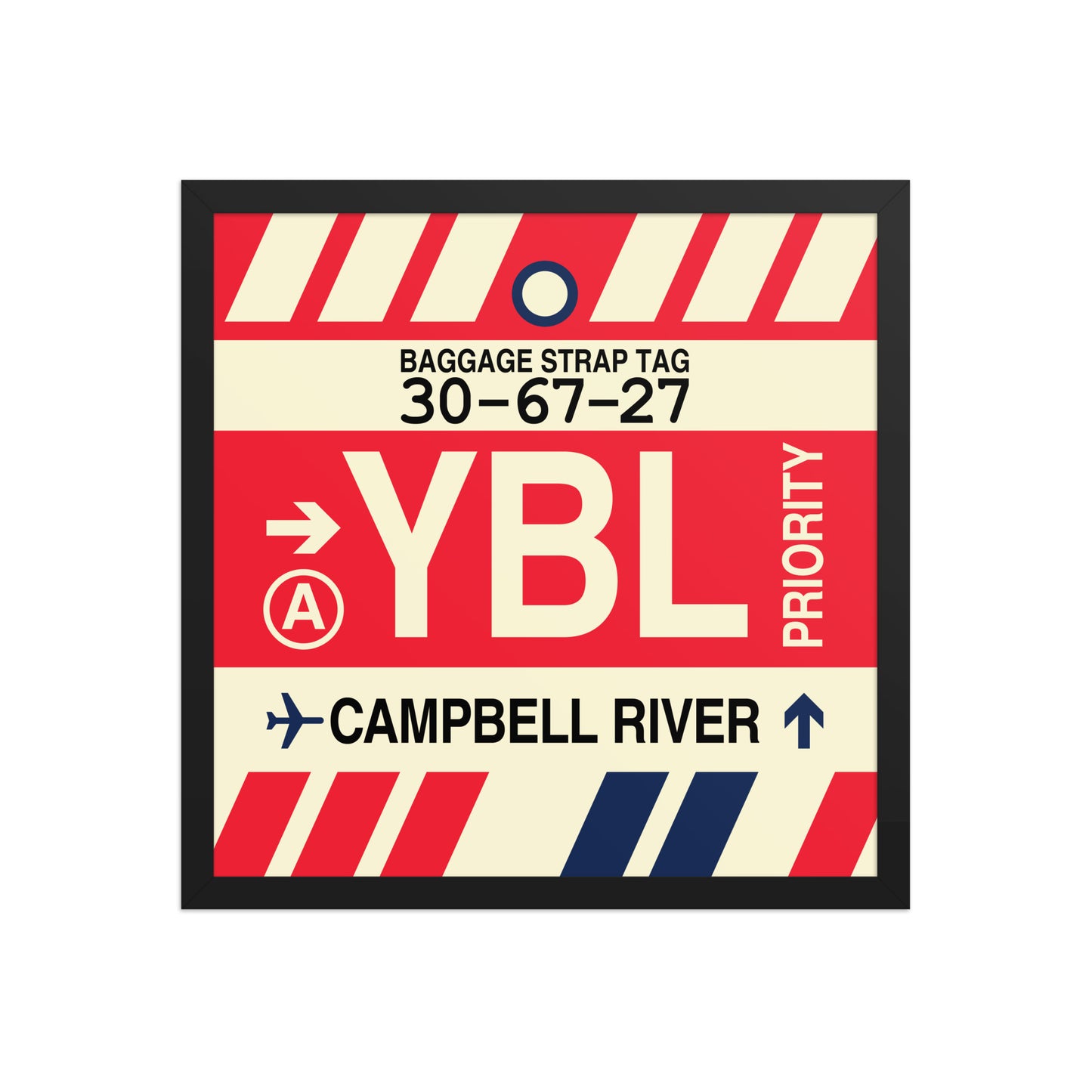 YBL Campbell River Framed Print • Jet Age Baggage Tag Design • YHM Designs - Image 05