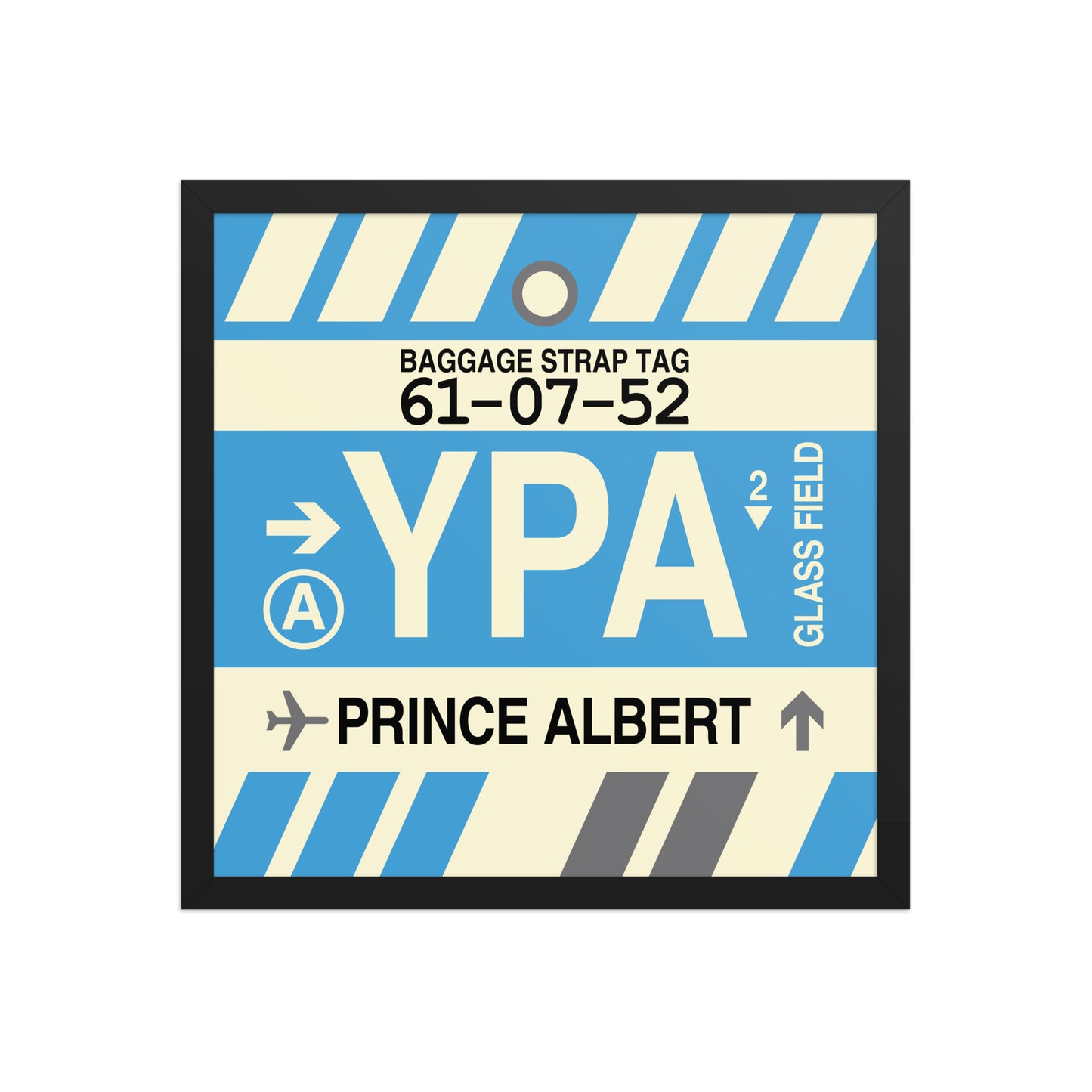 YPA Prince Albert Framed Print • Jet Age Baggage Tag Design • YHM Designs - Image 05