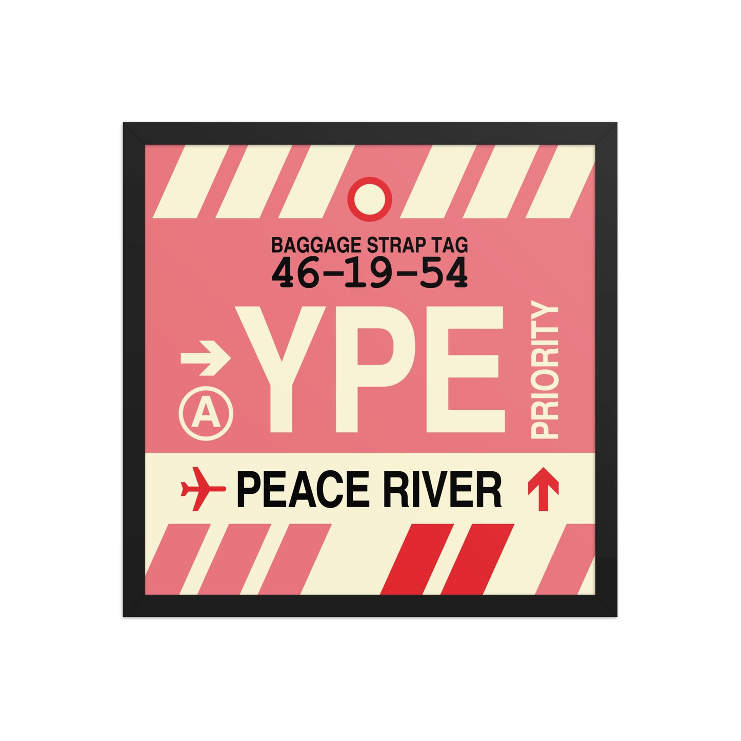 YPE Peace River Framed Print • Jet Age Baggage Tag Design • YHM Designs - Image 05