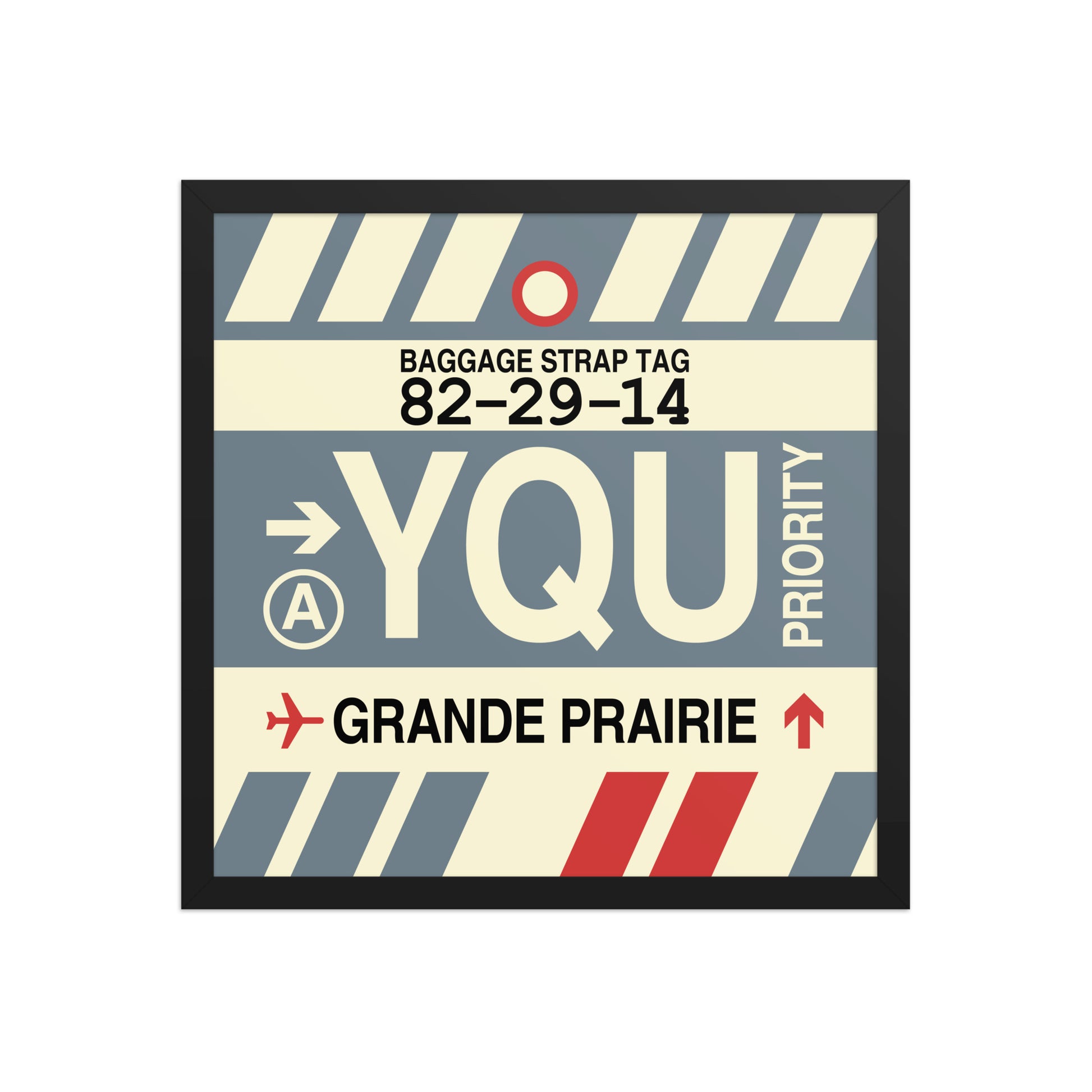 YQU Grande Prairie Framed Print • Jet Age Baggage Tag Design • YHM Designs - Image 05