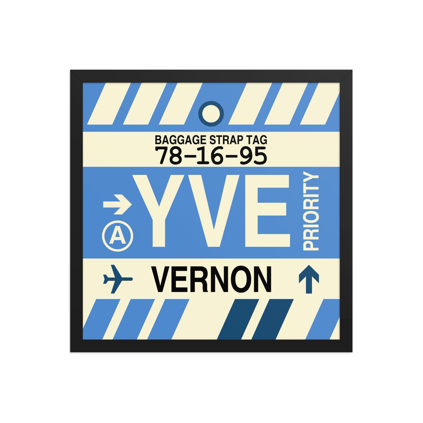 YVE Vernon Framed Print • Jet Age Baggage Tag Design • YHM Designs - Image 05