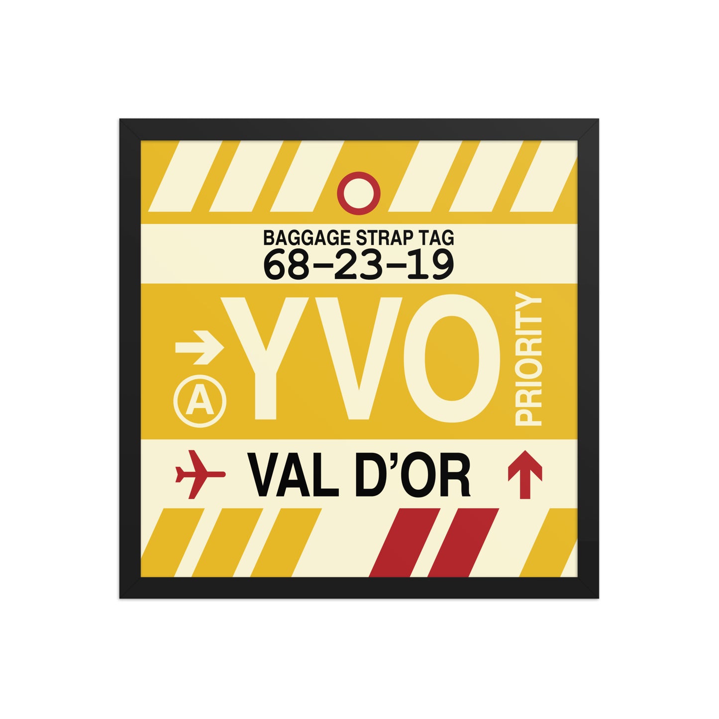 YVO Val D'Or Framed Print • Jet Age Baggage Tag Design • YHM Designs - Image 05
