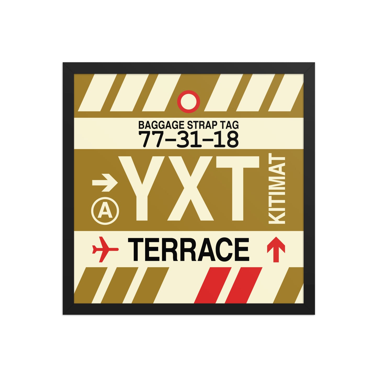 YXT Terrace Framed Print • Jet Age Baggage Tag Design • YHM Designs - Image 05