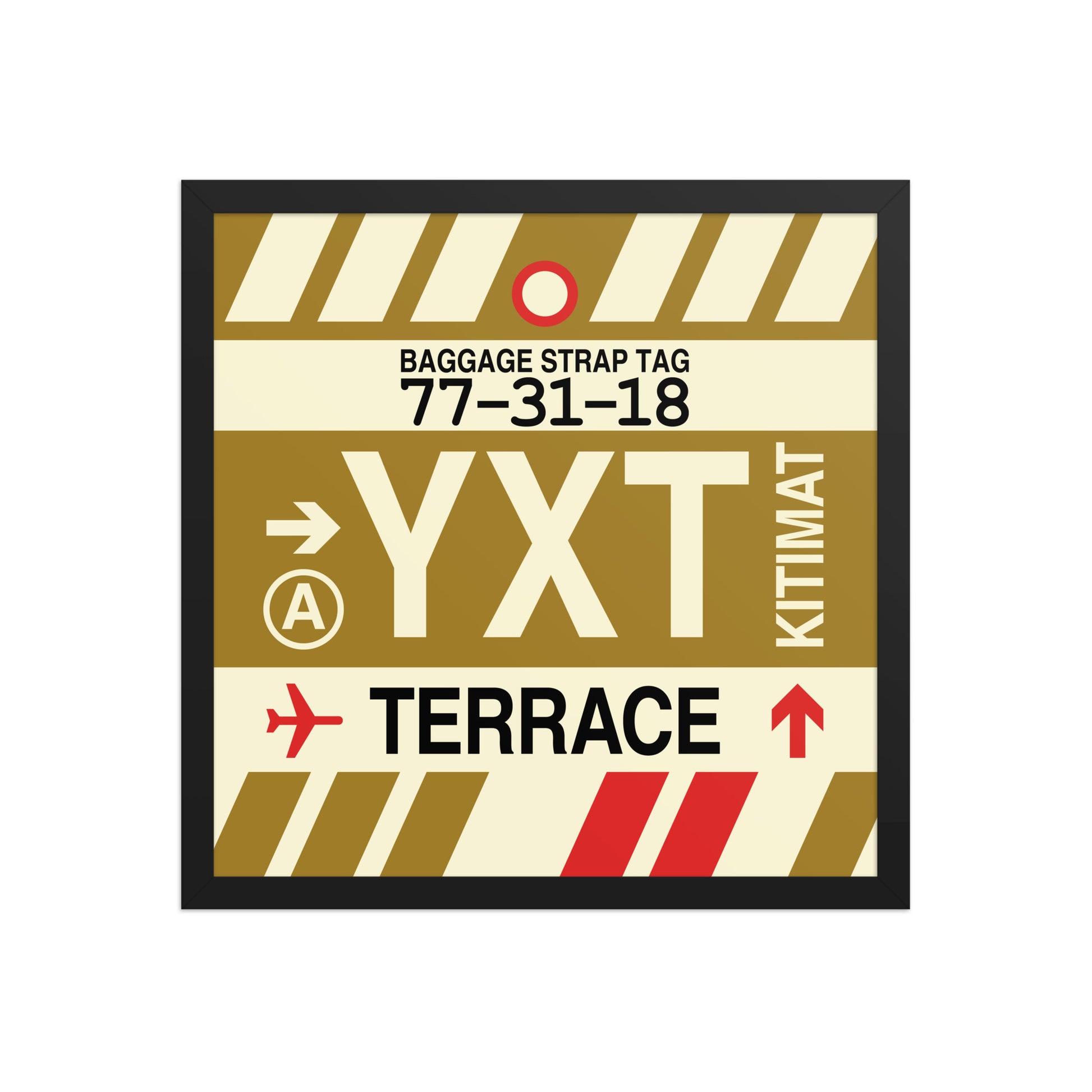 YXT Terrace Framed Print • Jet Age Baggage Tag Design • YHM Designs - Image 05