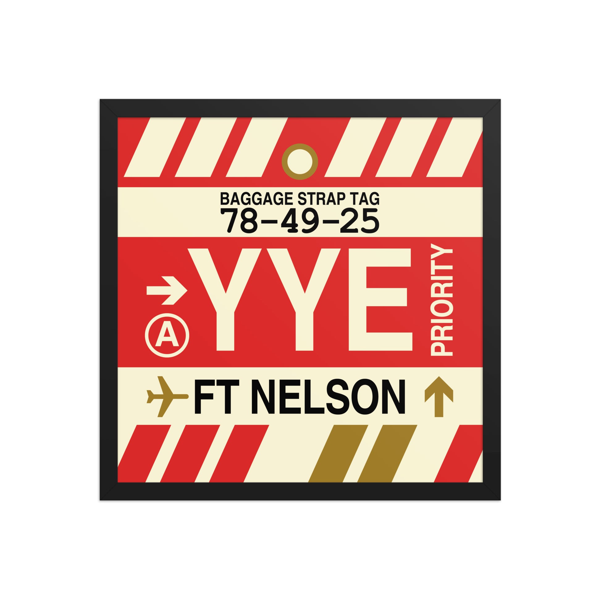 YYE Fort Nelson Framed Print • Jet Age Baggage Tag Design • YHM Designs - Image 05