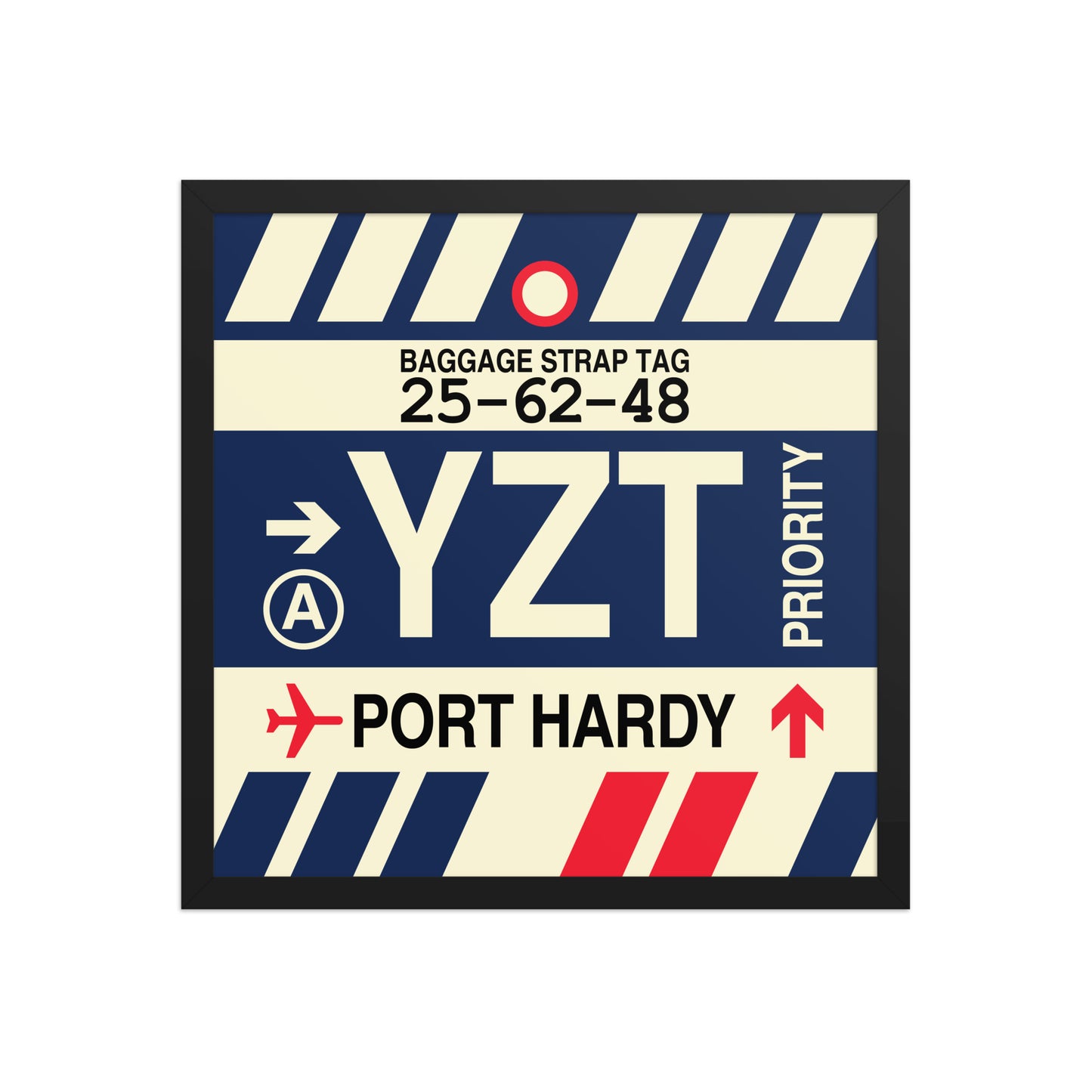 YZT Port Hardy Framed Print • Jet Age Baggage Tag Design • YHM Designs - Image 05