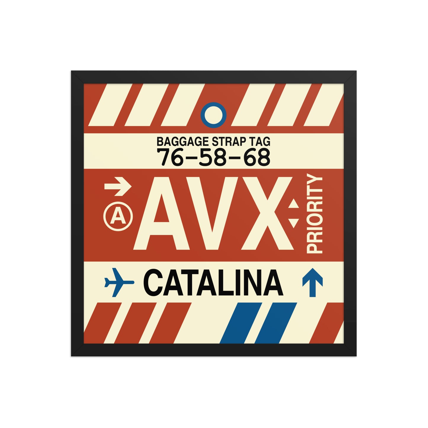AVX Santa Catalina Framed Print • Jet Age Baggage Tag Design • YHM Designs - Image 05