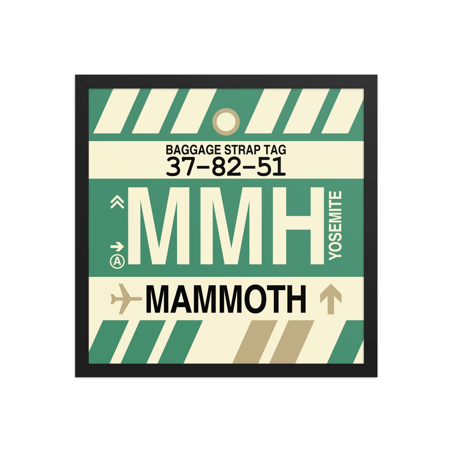 MMH Mammoth Lakes Framed Print • Jet Age Baggage Tag Design • YHM Designs - Image 05