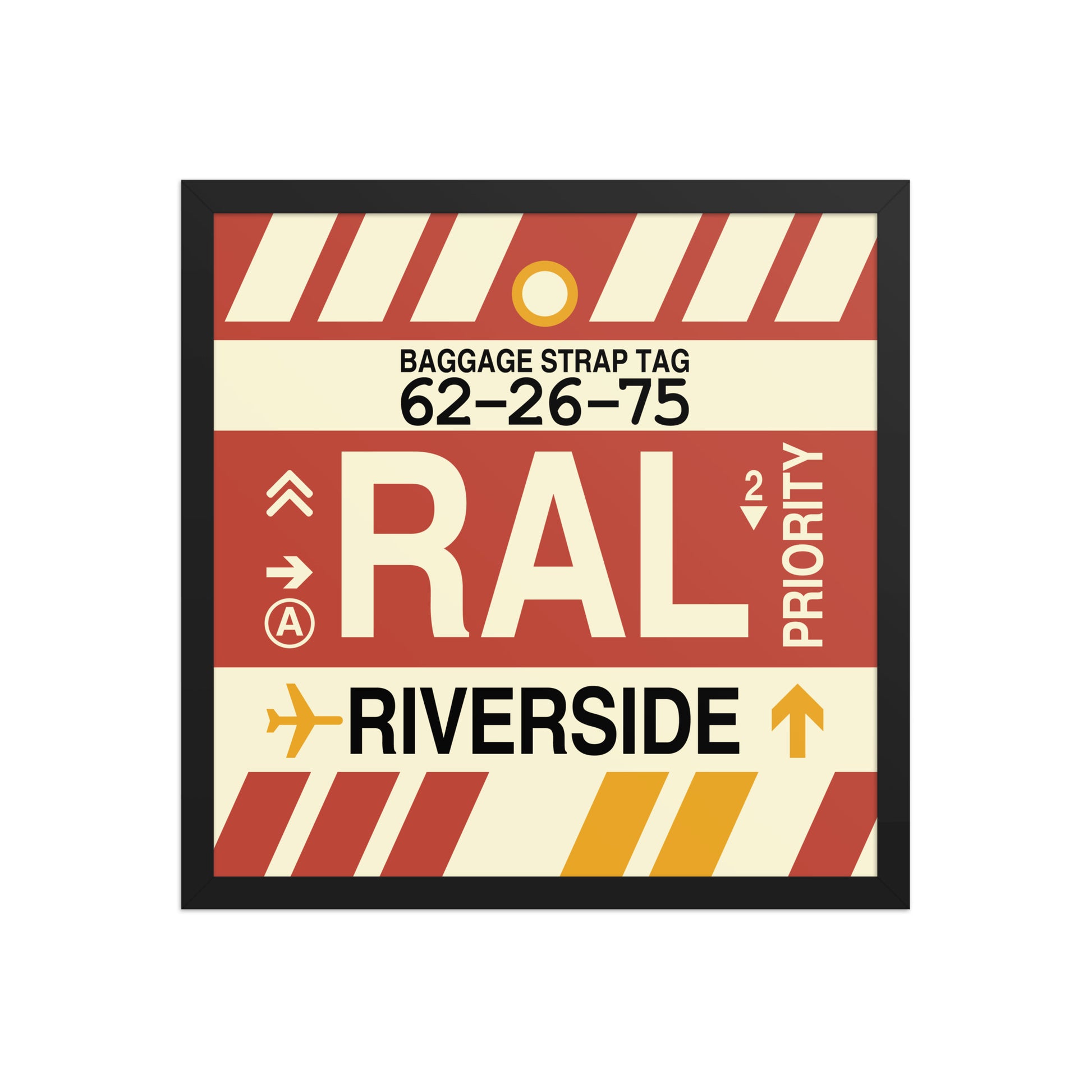 RAL Riverside Framed Print • Jet Age Baggage Tag Design • YHM Designs - Image 05