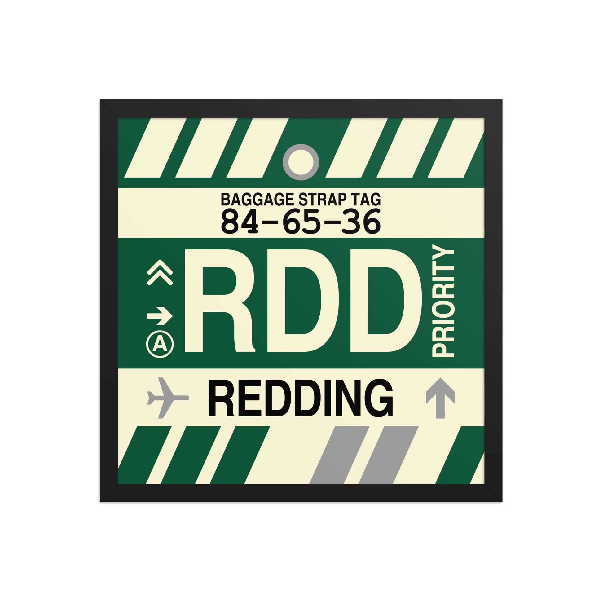 RDD Redding Framed Print • Jet Age Baggage Tag Design • YHM Designs - Image 05