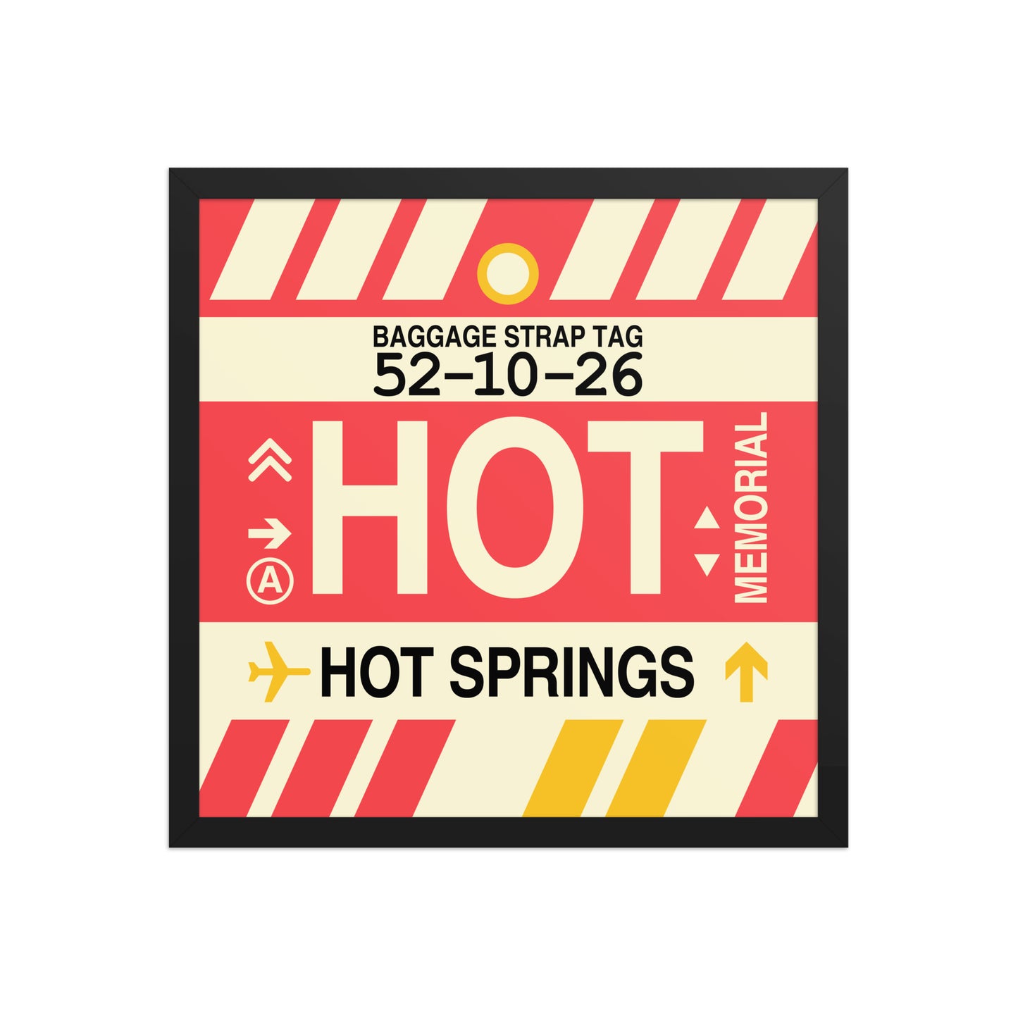 HOT Hot Springs Framed Print • Jet Age Baggage Tag Design • YHM Designs - Image 05