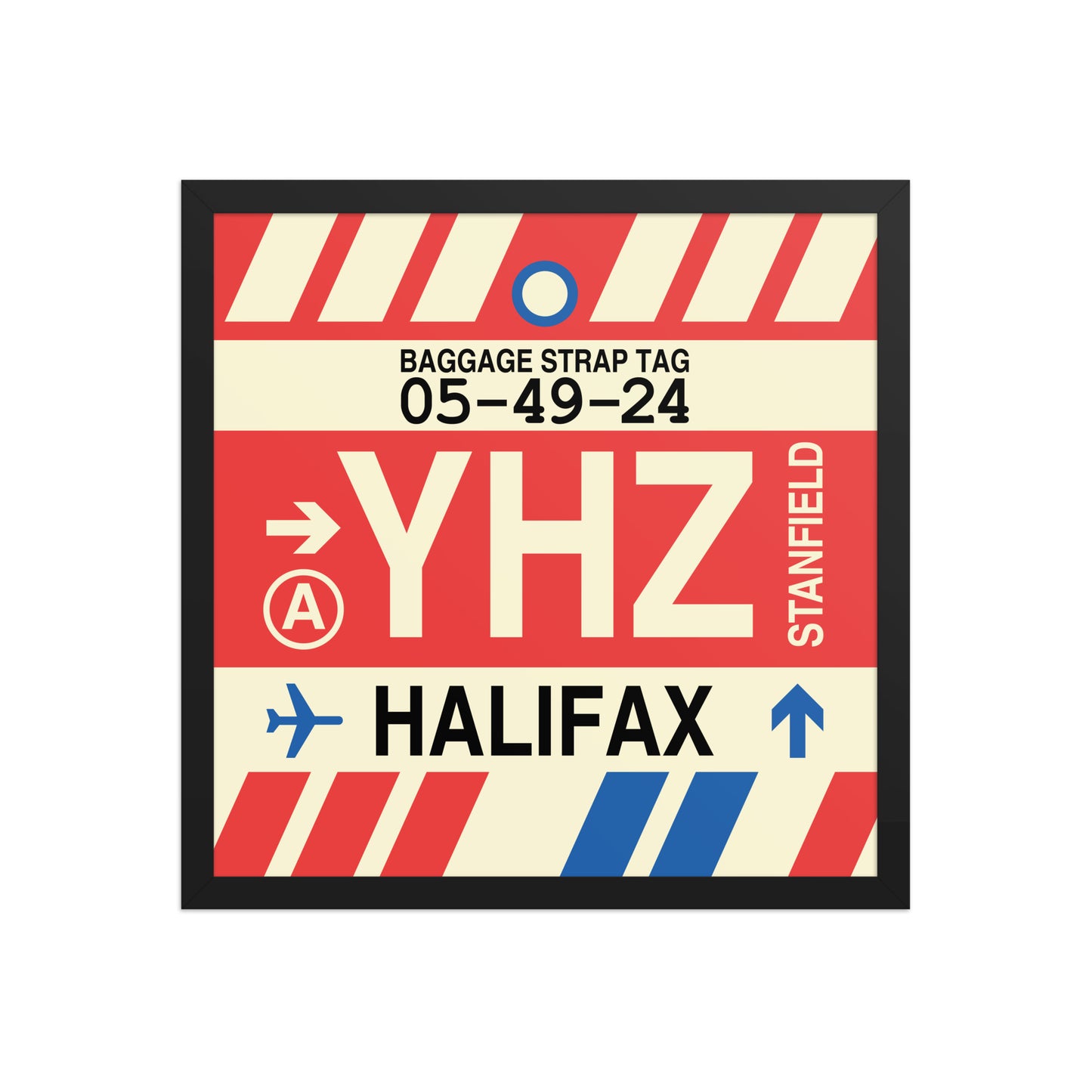 YHZ Halifax Framed Print • Jet Age Baggage Tag Design • YHM Designs - Image 10