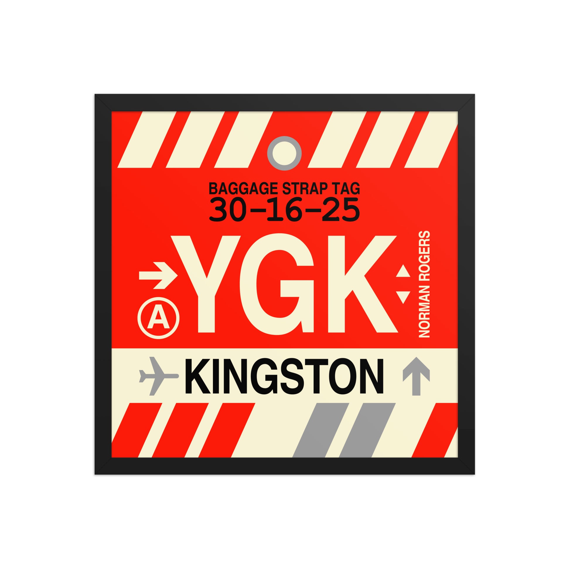 YGK Kingston Framed Print • Jet Age Baggage Tag Design • YHM Designs - Image 10