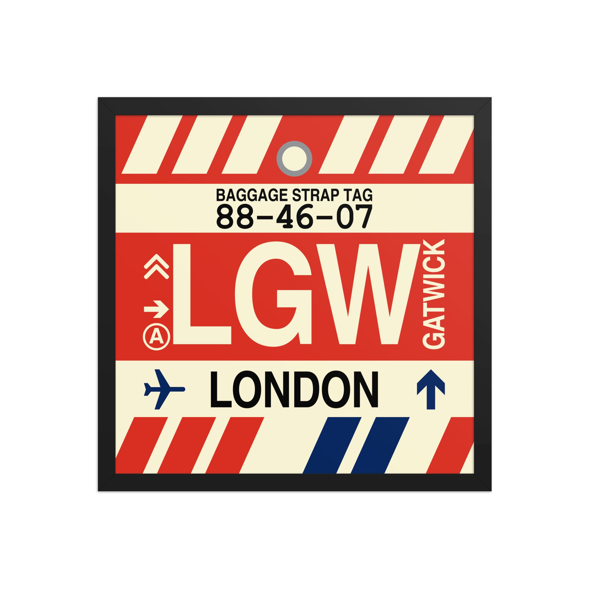 LGW London Framed Print • Jet Age Baggage Tag Design • YHM Designs - Image 10