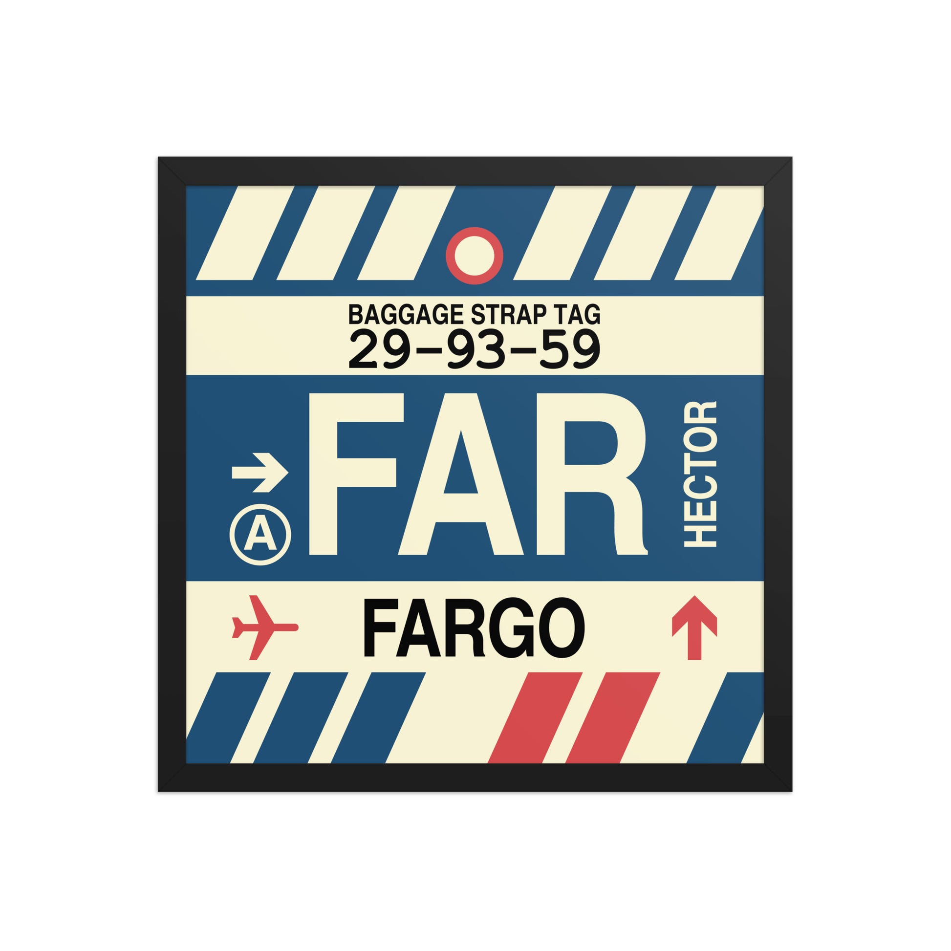 FAR Fargo Framed Print • Jet Age Baggage Tag Design • YHM Designs - Image 10