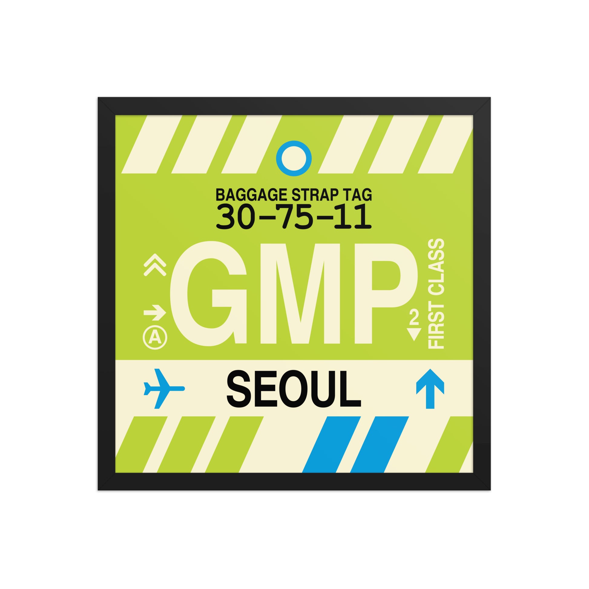 GMP Seoul Framed Print • Jet Age Baggage Tag Design • YHM Designs - Image 05