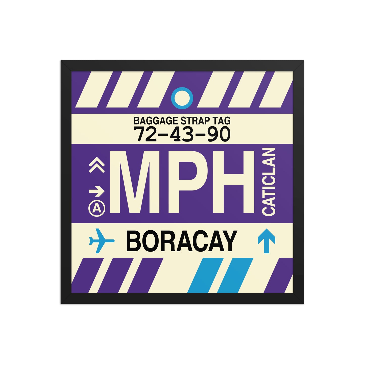 MPH Boracay Framed Print • Jet Age Baggage Tag Design • YHM Designs - Image 05