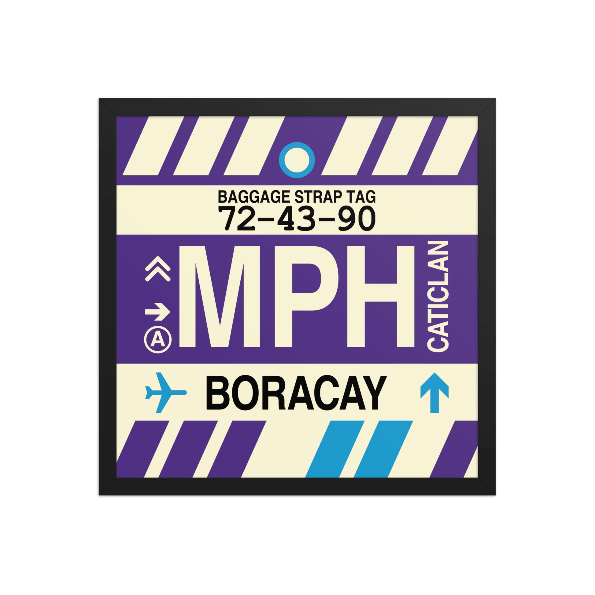 MPH Boracay Framed Print • Jet Age Baggage Tag Design • YHM Designs - Image 05