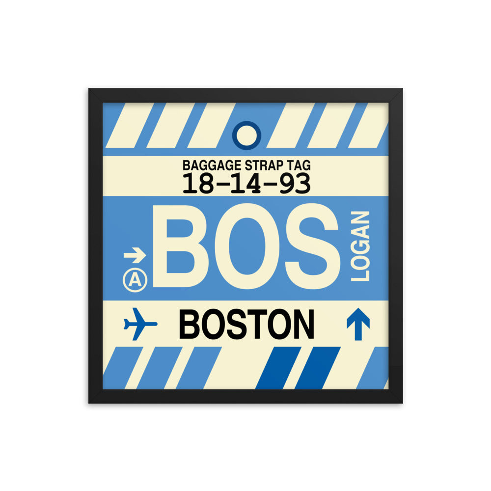 Travel-Themed Framed Print • BOS Boston • YHM Designs - Image 04