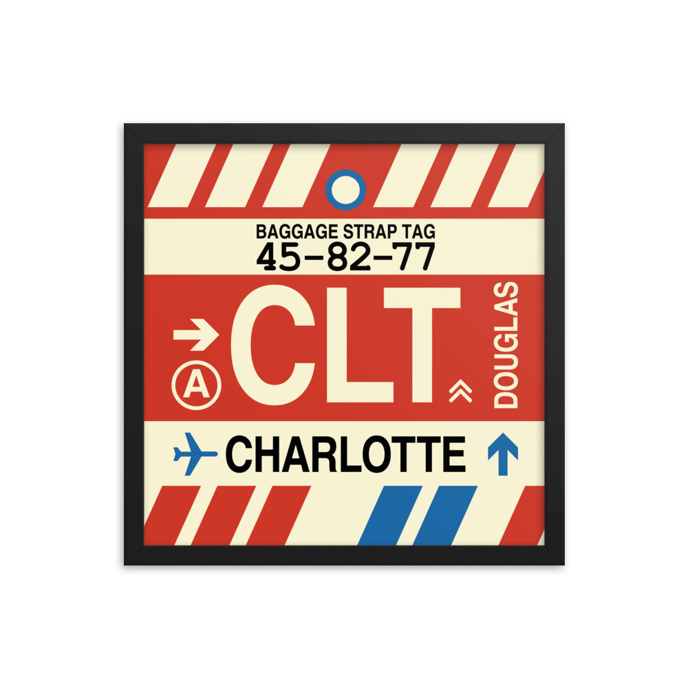 Travel-Themed Framed Print • CLT Charlotte • YHM Designs - Image 04