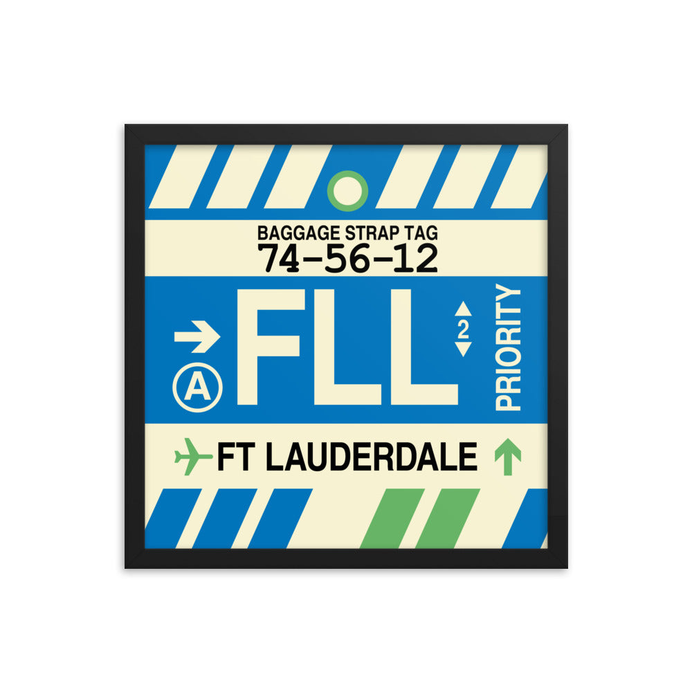 Travel-Themed Framed Print • FLL Fort Lauderdale • YHM Designs - Image 04
