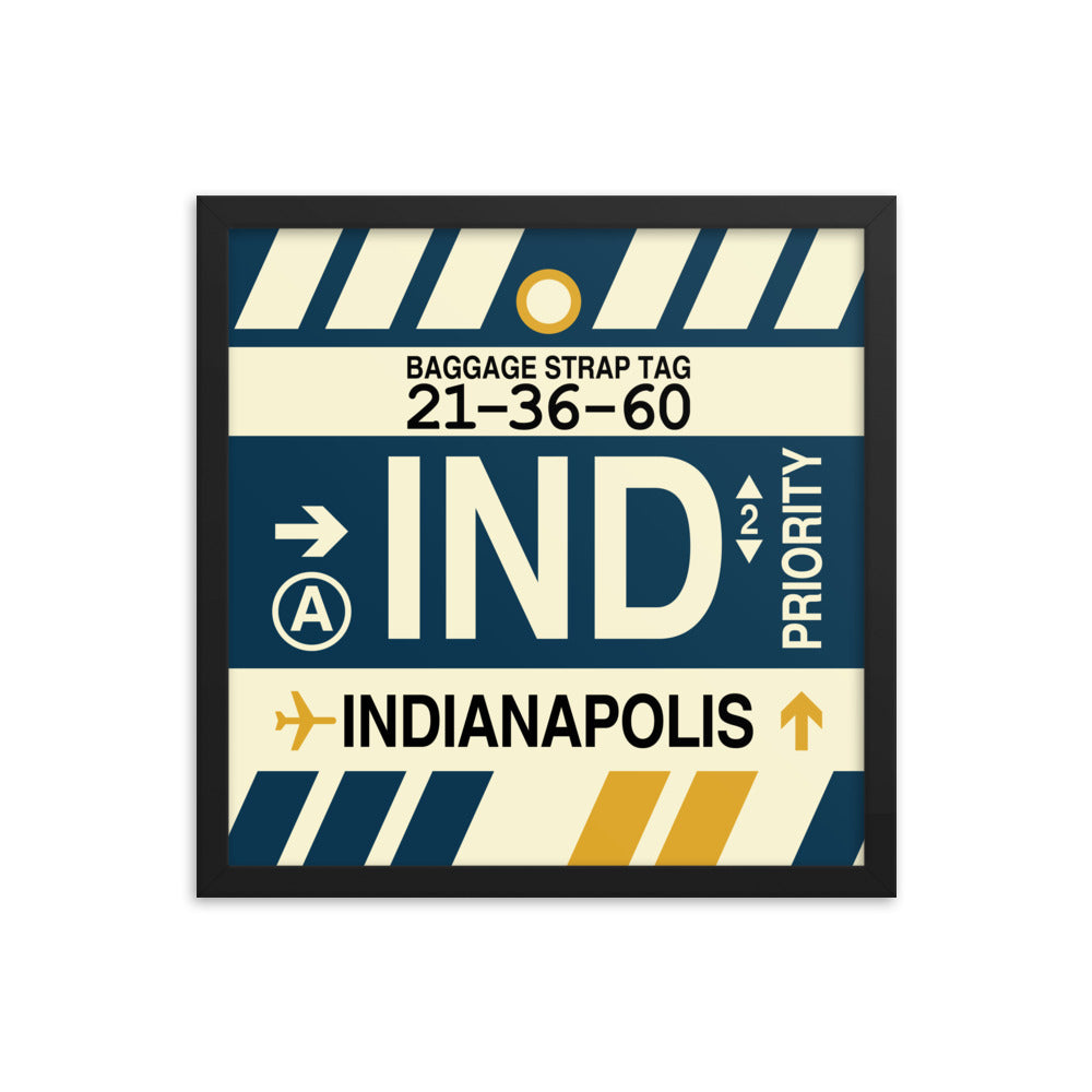 Travel-Themed Framed Print • IND Indianapolis Souvenir • YHM Designs - Image 04