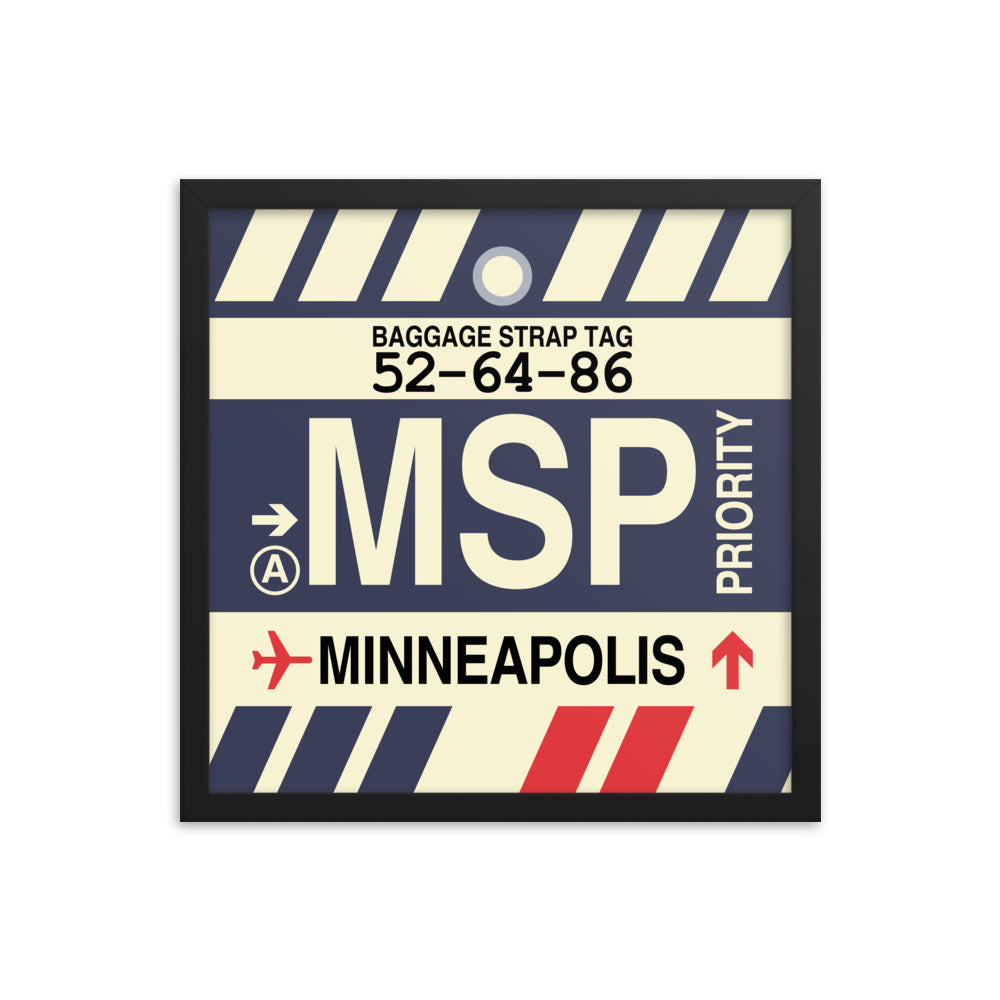 Travel-Themed Framed Print • MSP Minneapolis • YHM Designs - Image 04