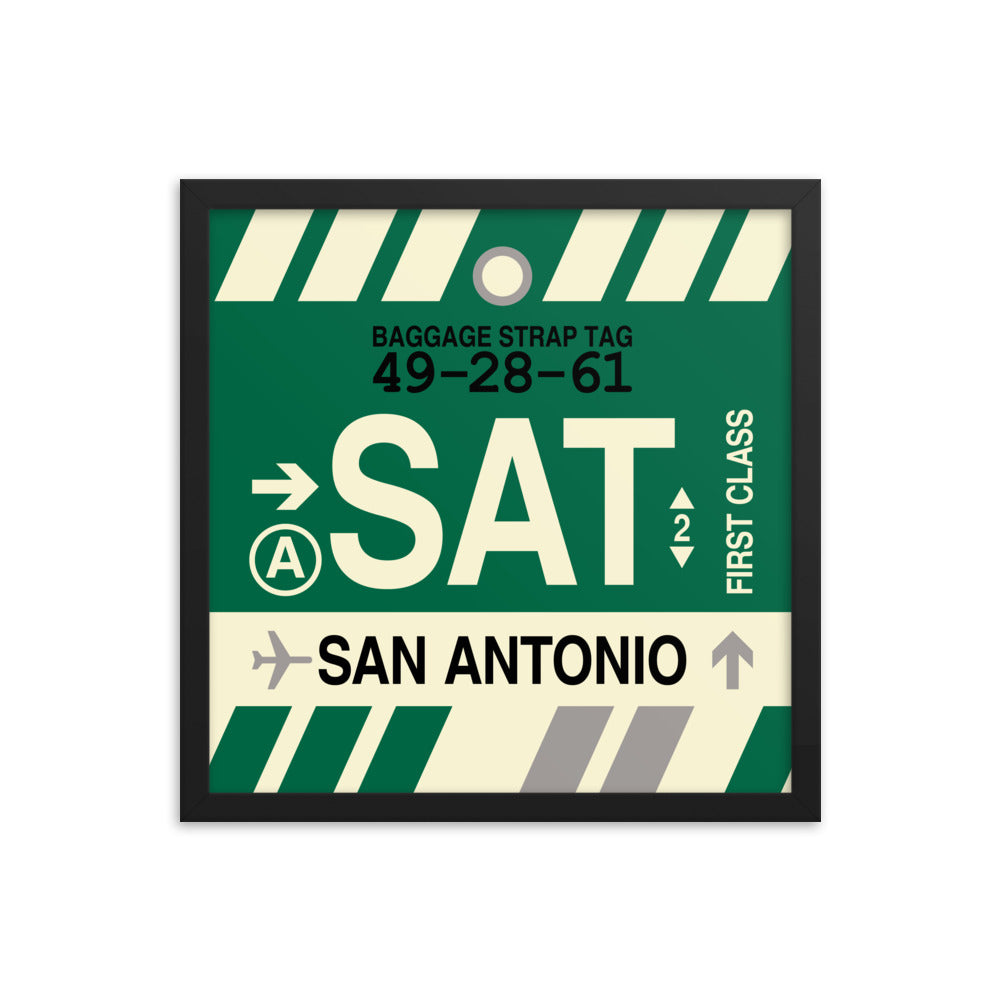 Travel-Themed Framed Print • SAT San Antonio Souvenir • YHM Designs - Image 04