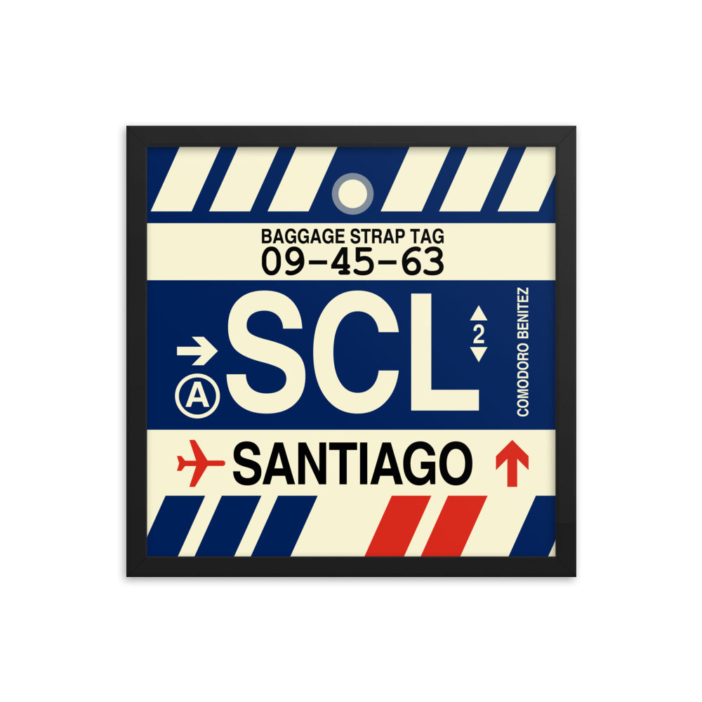 Travel-Themed Framed Print • SCL Santiago Souvenir • YHM Designs - Image 04