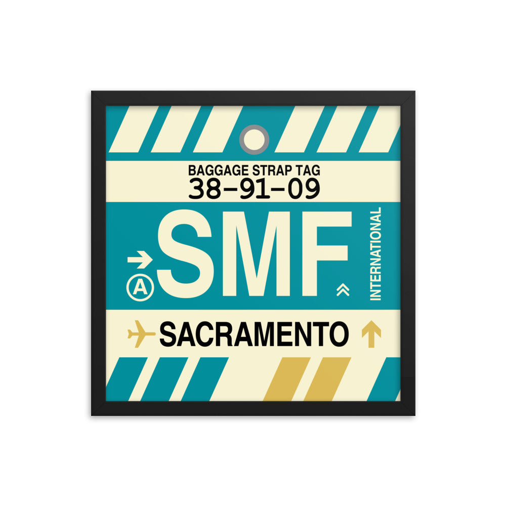 Travel-Themed Framed Print • SMF Sacramento • YHM Designs - Image 04