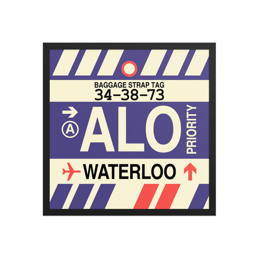 ALO Waterloo Framed Print • Jet Age Baggage Tag Design • YHM Designs - Image 01