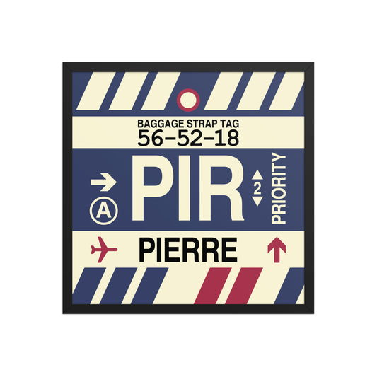 PIR Pierre Framed Print • Jet Age Baggage Tag Design • YHM Designs - Image 01