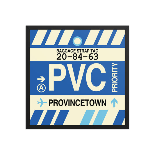 PVC Provincetown Framed Print • Jet Age Baggage Tag Design • YHM Designs - Image 01